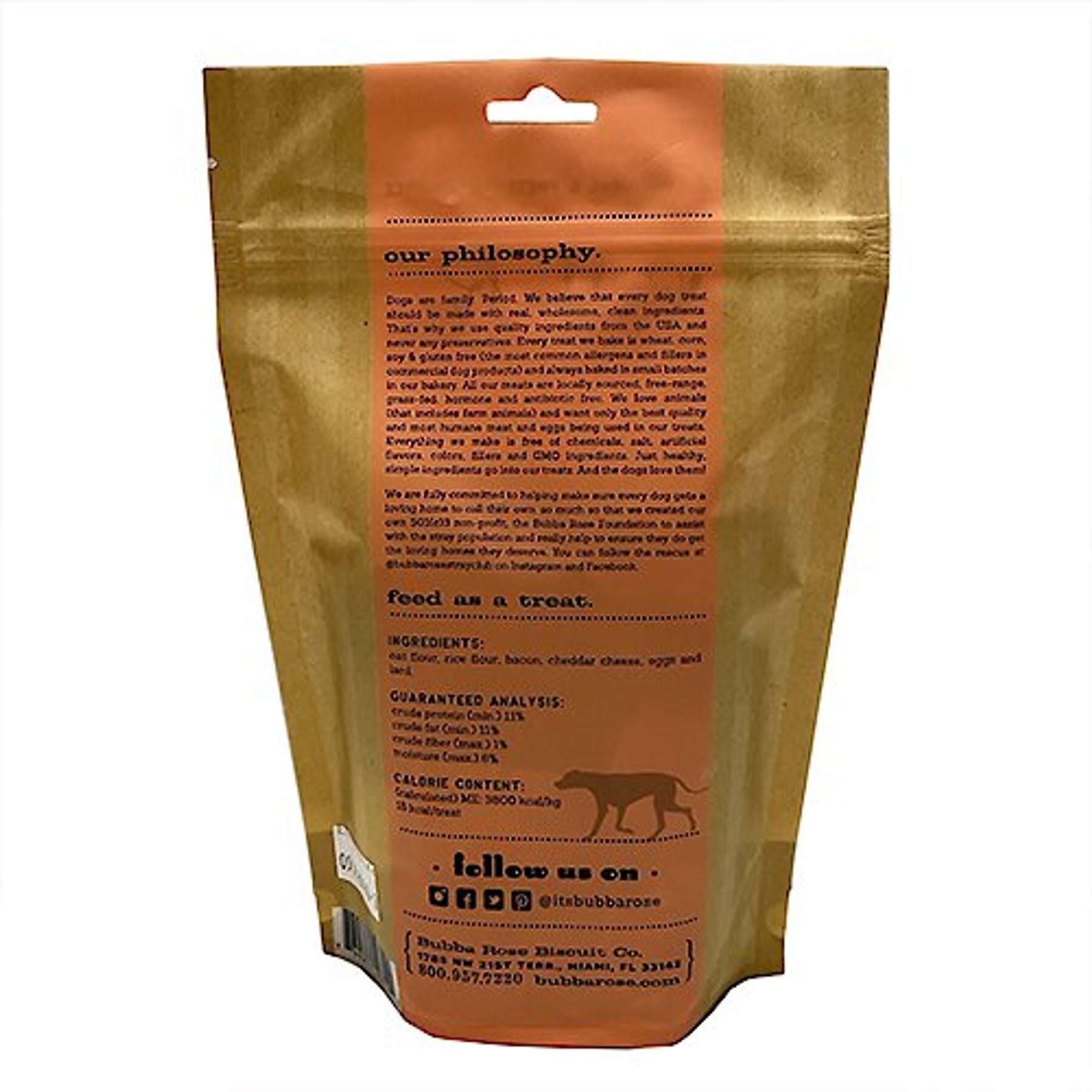 Bubba Rose Biscuit Co. Mmm Bacon Dog Treats, 6.5-oz bag