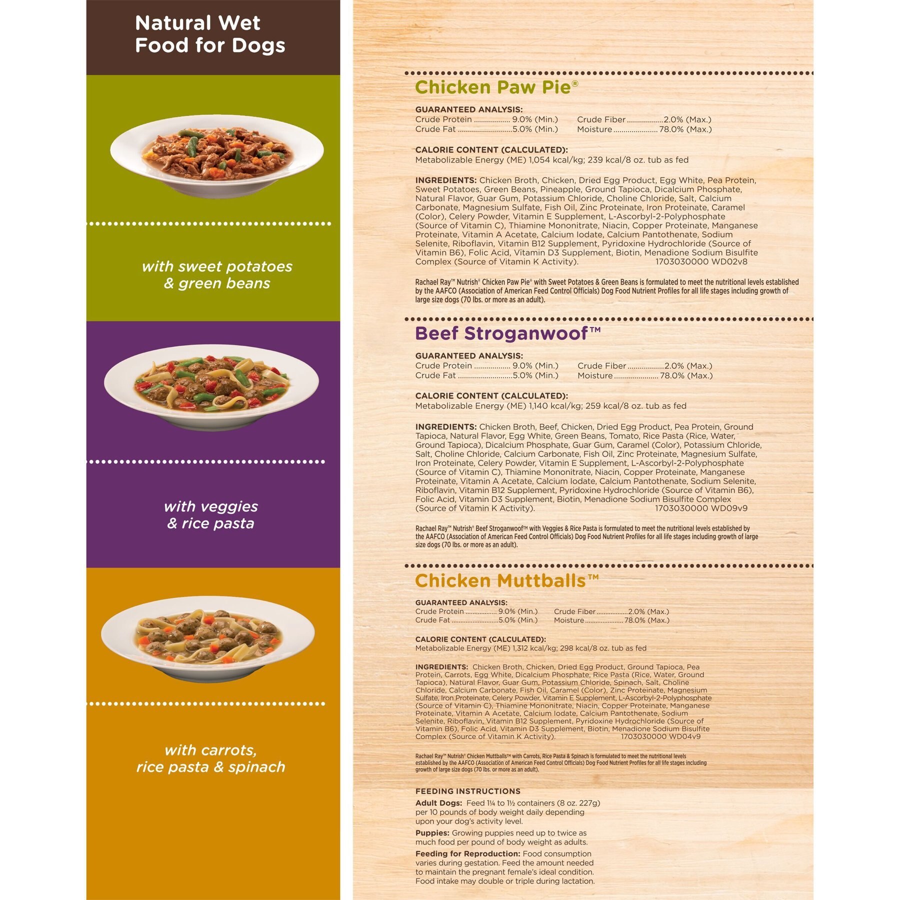 Rachael Ray Nutrish Natural Chicken Muttballs with Pasta Natural Wet Dog Food