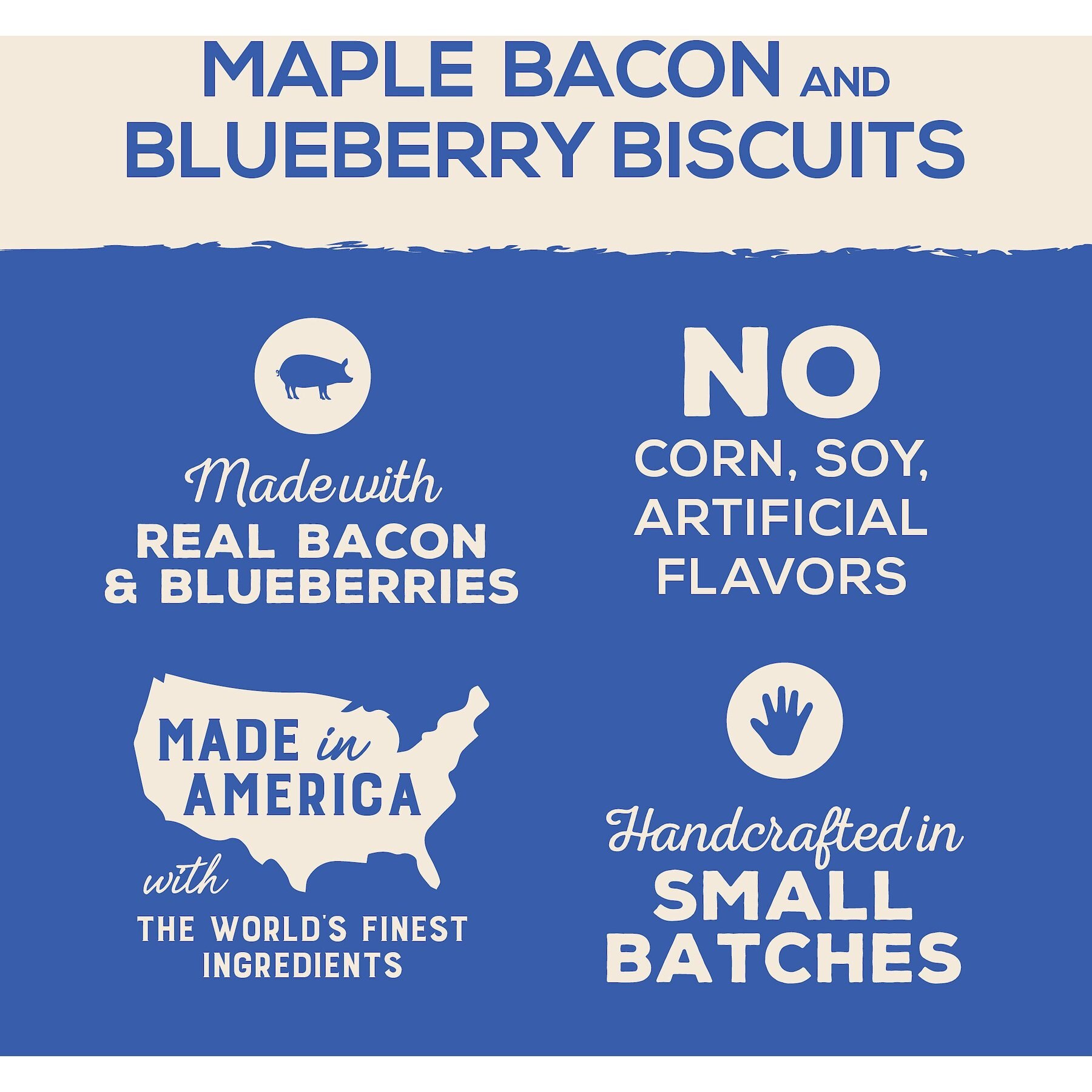 Artisan Inspired Maple Bacon & Blueberry Flavor Biscuits Dog Treats, 16-oz bag