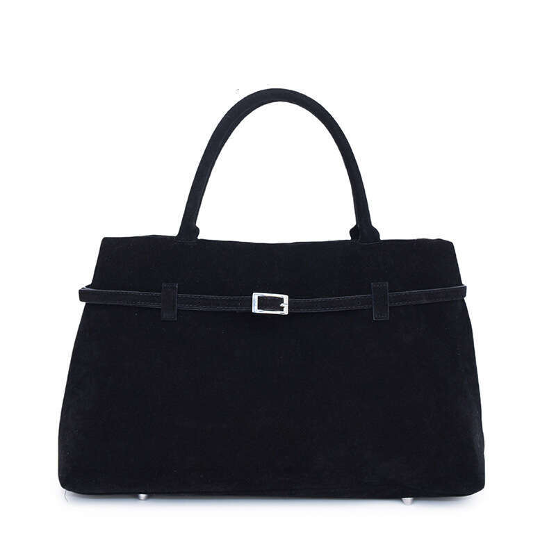 Genuine Leatherwomen Suede Shoulder Tote Large Capacity Winter Handbag Simple Satchel Casual Commute Vintage Shopping Bag