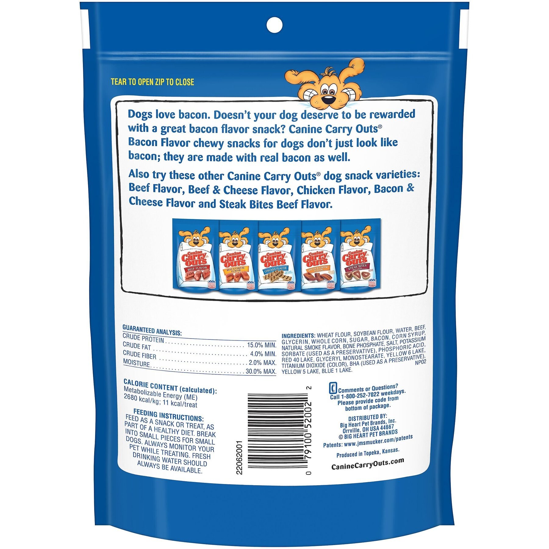 Canine Carry Outs Bacon Flavor Dog Treats
