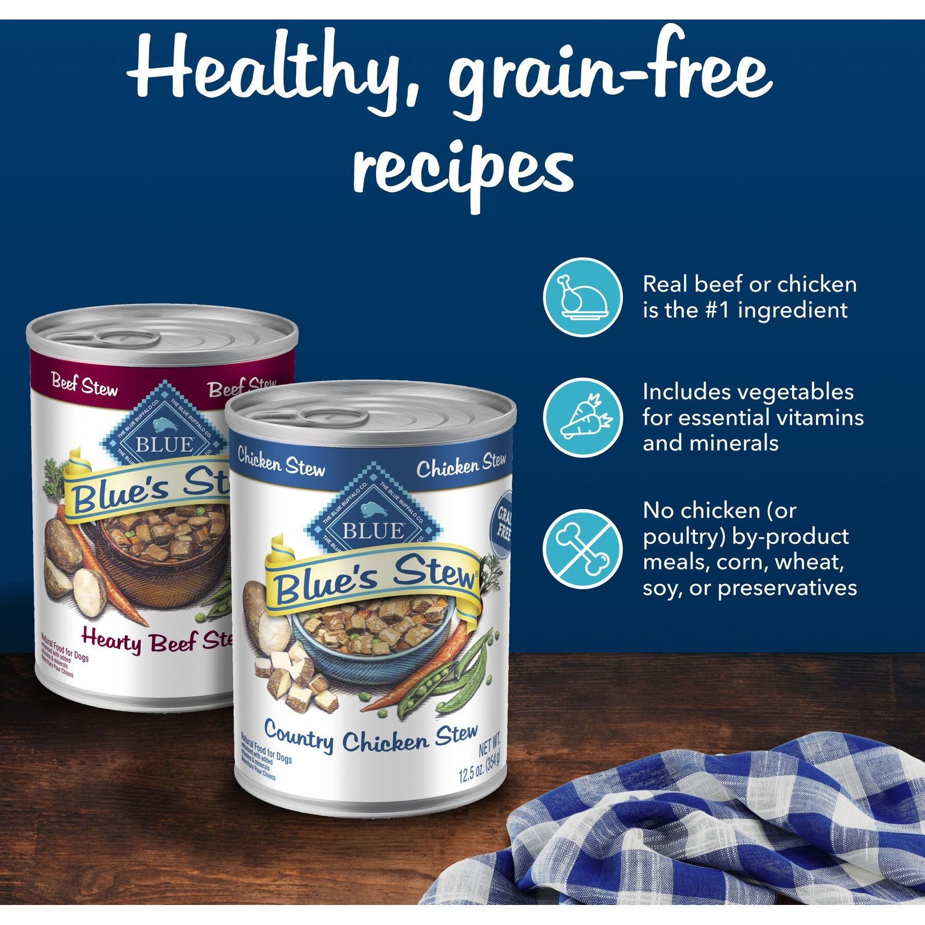Blue Buffalo Blue's Stews Grain-Free Chicken & Beef Variety Pack Adult Wet Dog Food