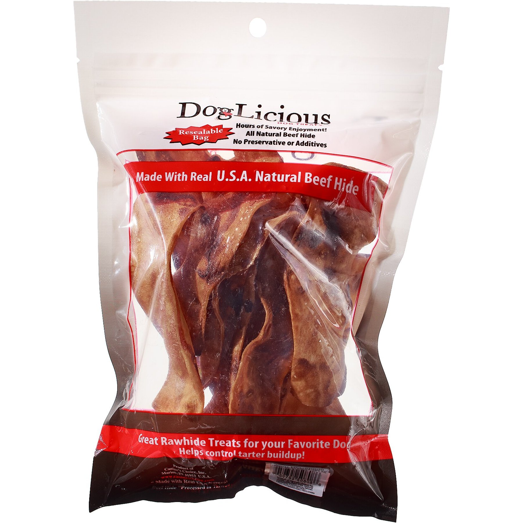 Canine's Choice DogLicious Peanut Butter Chips Rawhide Dog Treats, 3-oz bag
