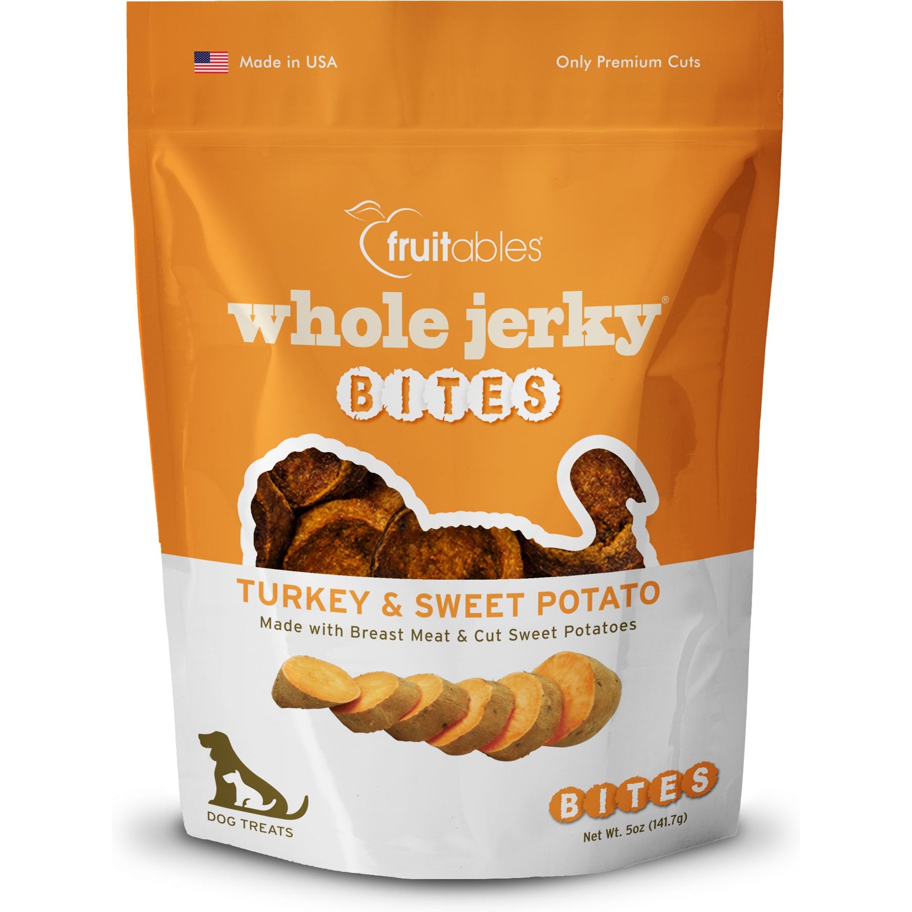 Fruitables Whole Jerky Bites Turkey & Sweet Potato Dog Treats