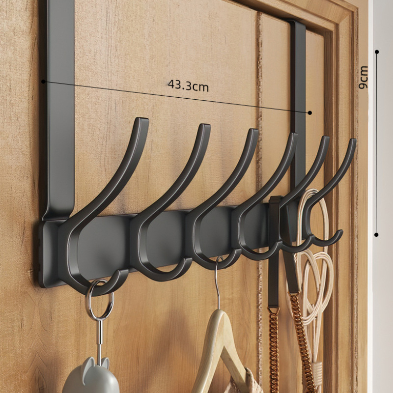 Behind the door hooks hole-free wall hanging hangers adhesive strong hooks shelves storage clothes hanging racks factory direct sales