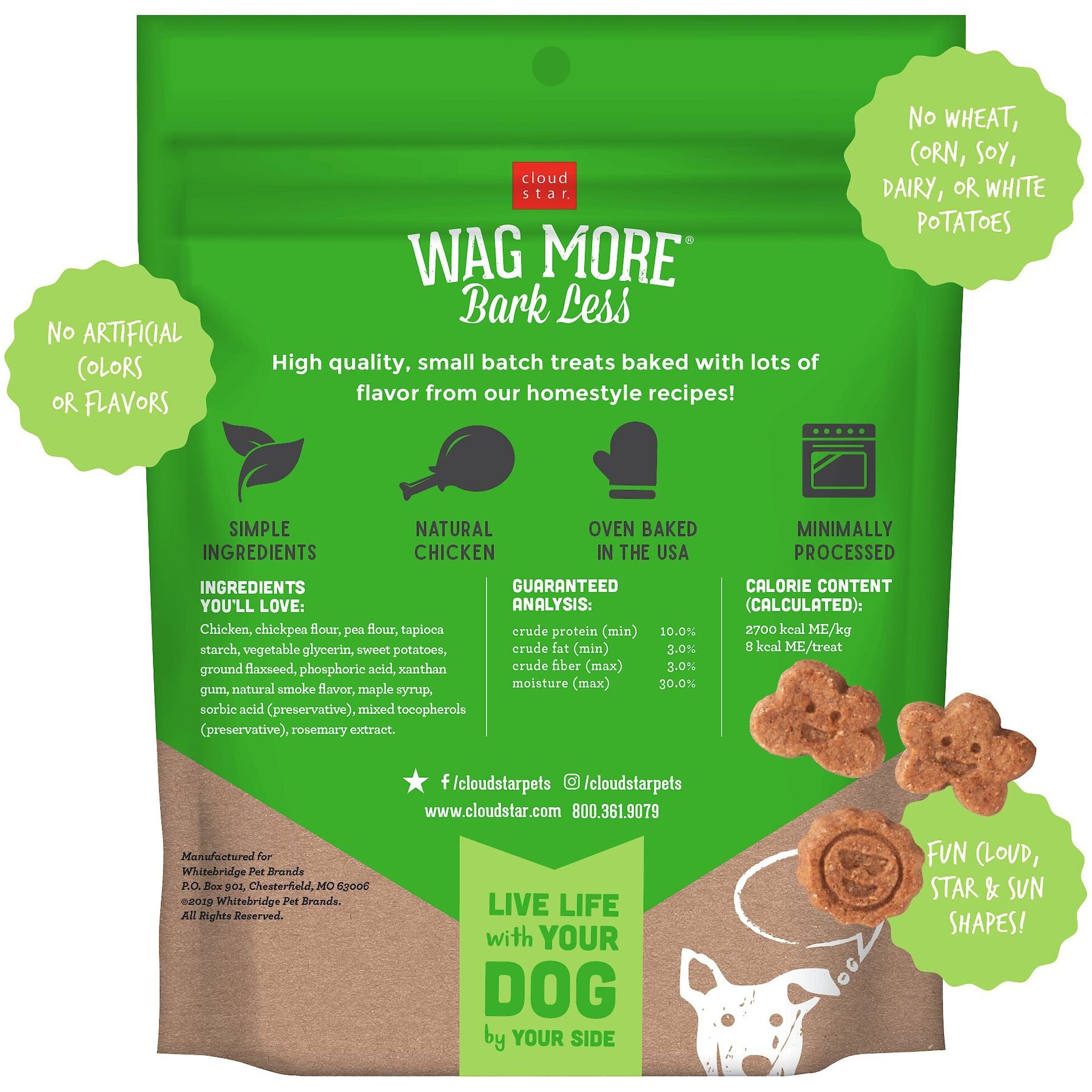 Cloud Star Wag More Bark Less Soft Chews with Chicken & Sweet Potato Grain-Free Dog Treats