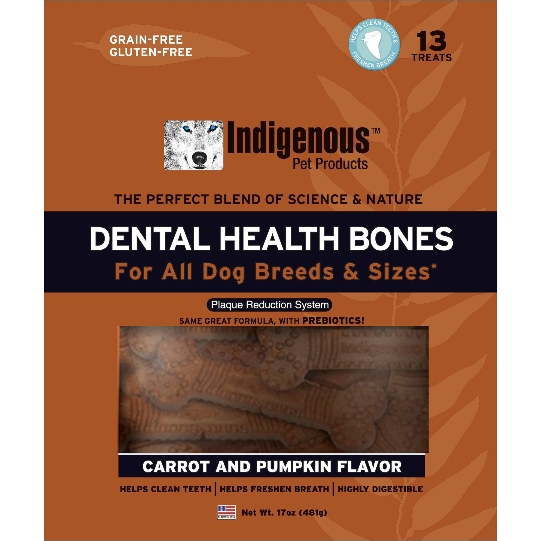 Indigenous Pet Products Grain-Free Carrot & Pumpkin Flavored Dental Dog Treats