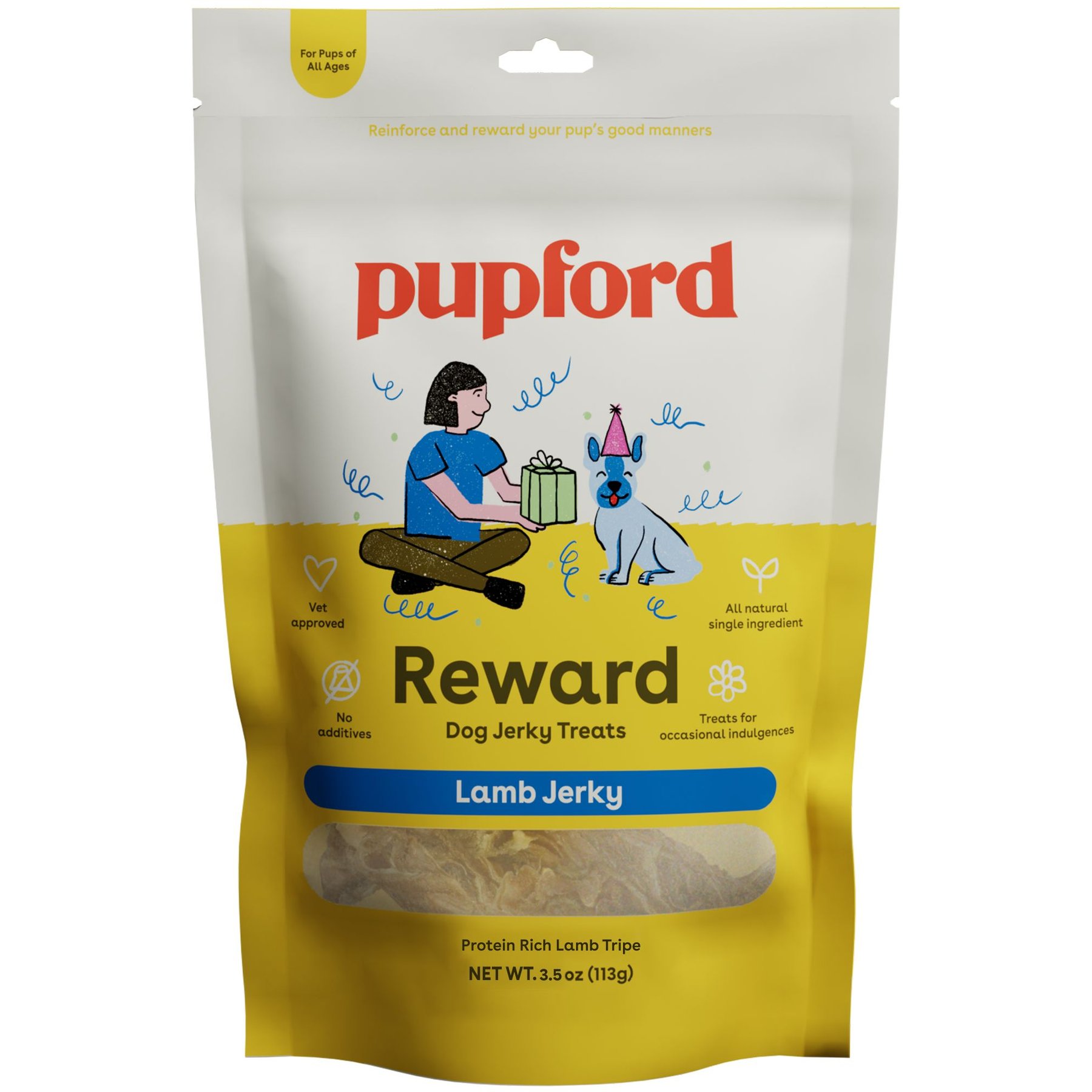 Pupford Lamb High-Protein Jerky Dog Treats