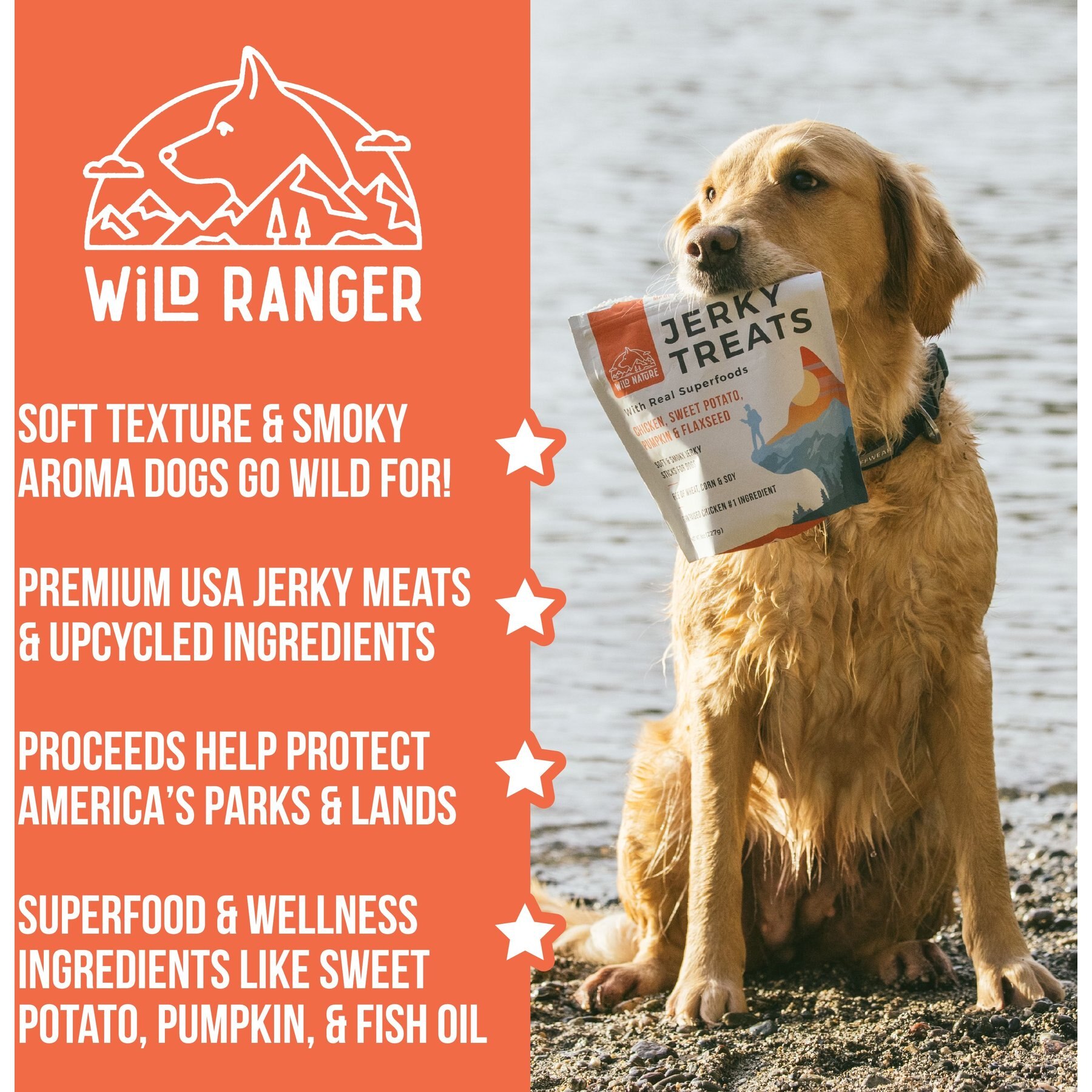 Wild Nature Chicken, Sweet Potato, Pumpkin & Flaxseed with Real Superfoods Jerky Dog Treats, 8-oz bag