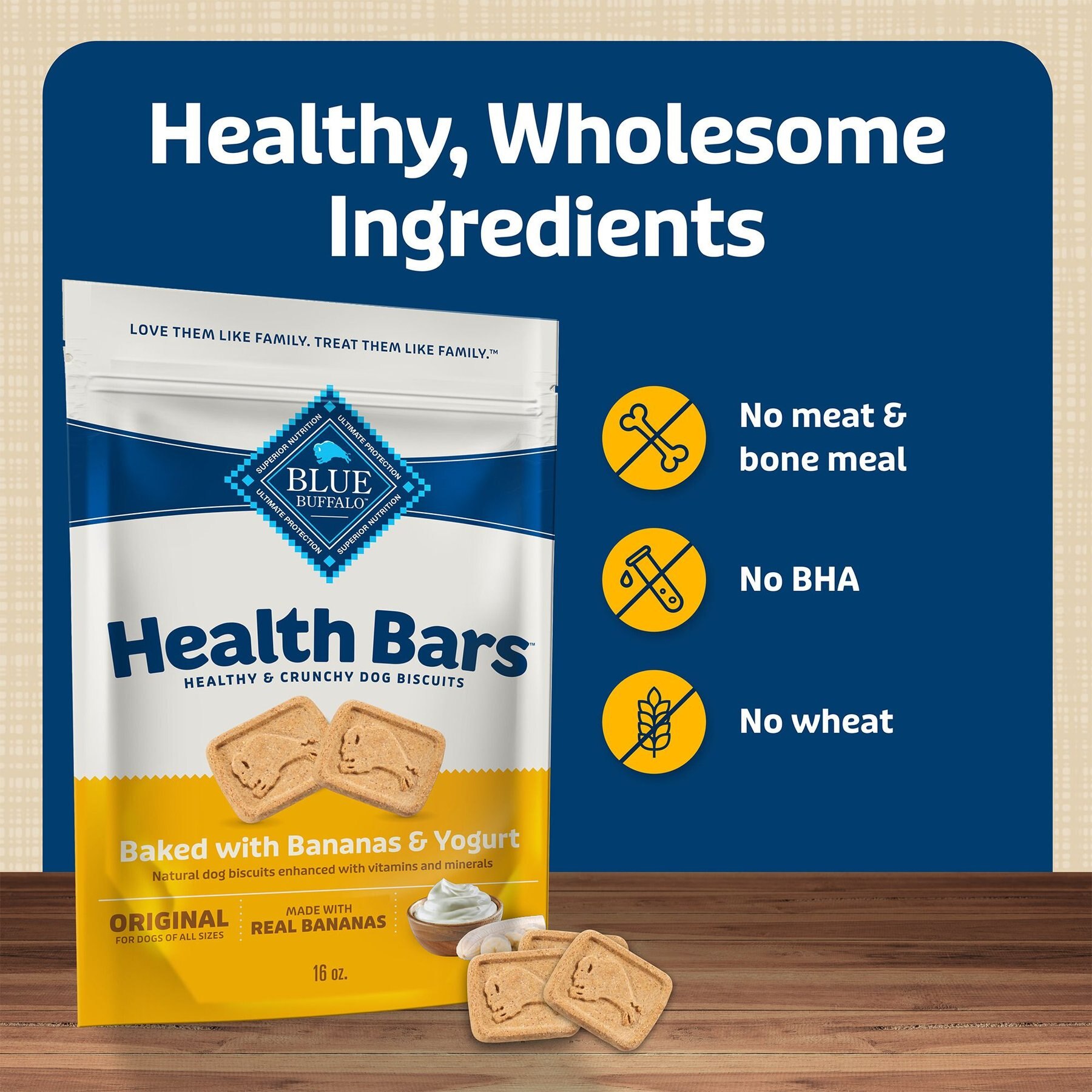 Blue Buffalo Health Bars Baked with Banana & Yogurt Dog Treats