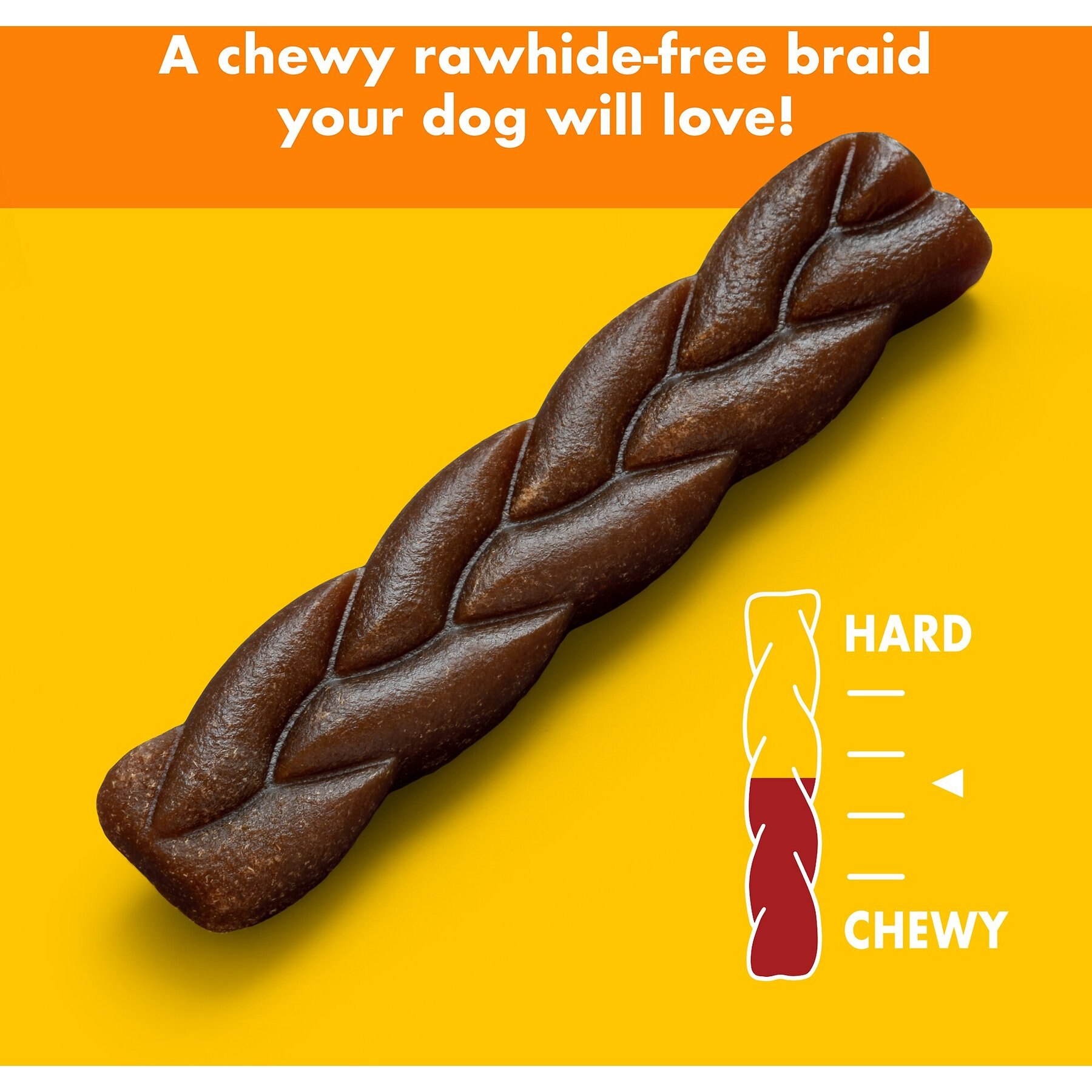 Chewsday Peanuty Bliss Chew Braids Rawhide-Free Dog Hard Chews