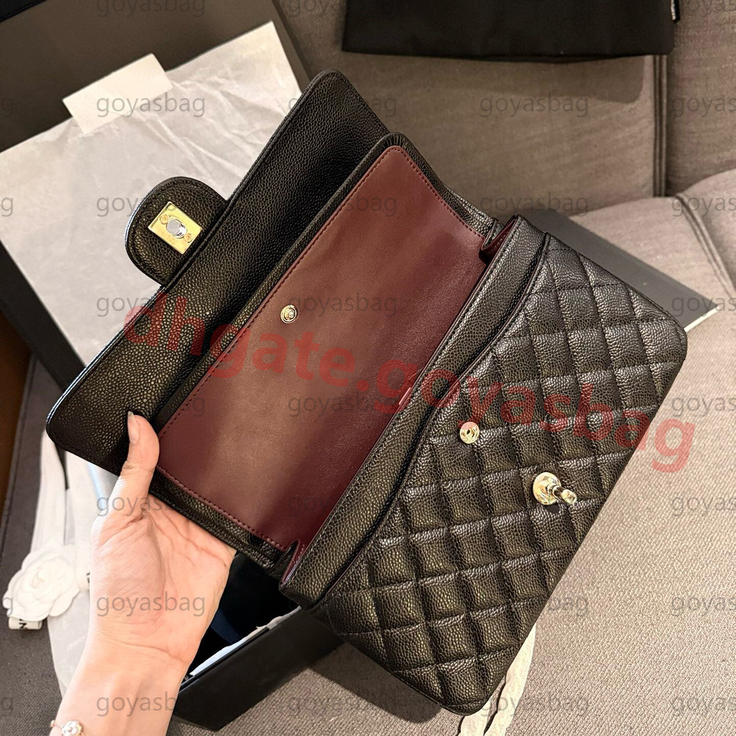 Designer Women Shoulder Bag with Box CF Chain Bag Crossbody Bag Real Leather Chain Crossbody Bag Evening Bags Gold Silver Women's Bag