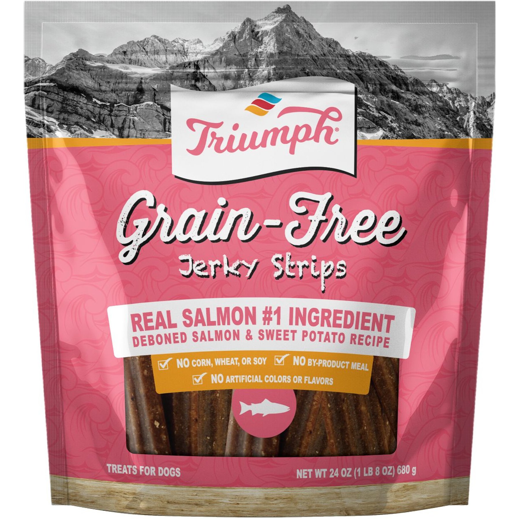 Triumph Salmon & Sweet Potato Recipe Grain-Free Jerky Dog Treats