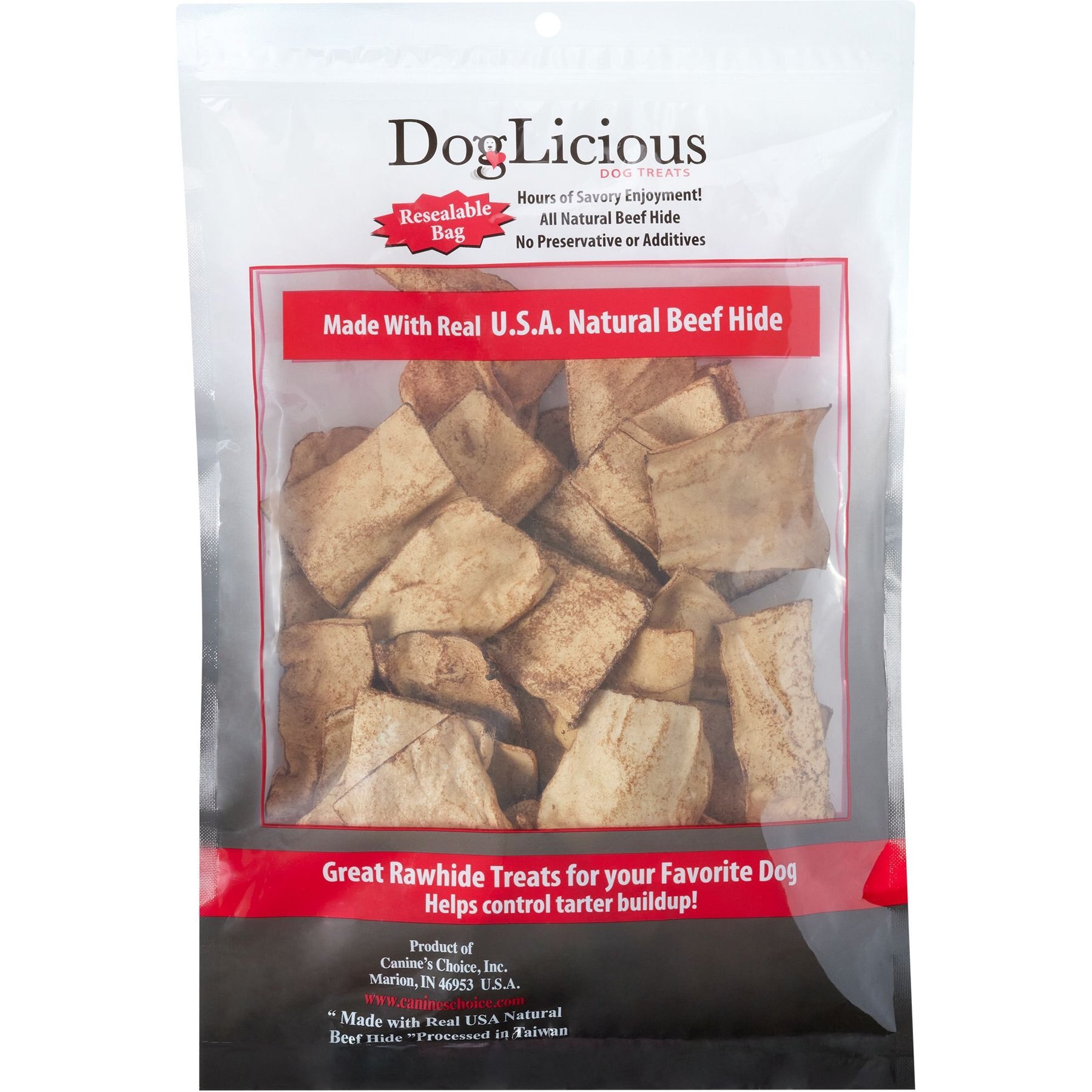 Canine's Choice DogLicious Peanut Butter Chips Rawhide Dog Treats, 1-lb bag