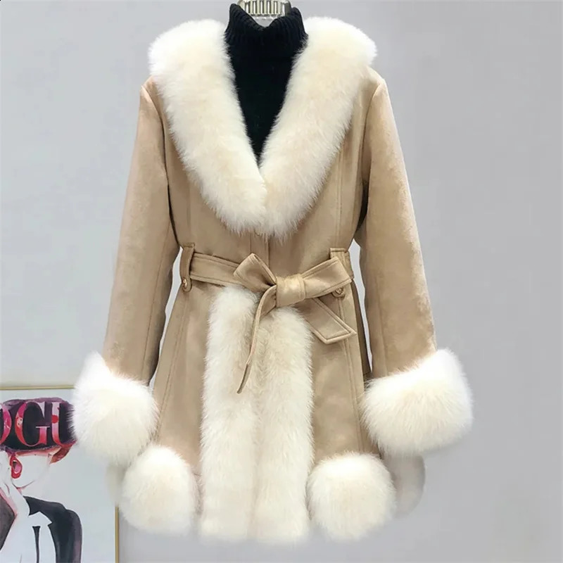 High quality deer fur coat suitable for womens trendy fur paired with down cotton and Fhickened fur jackets 241119