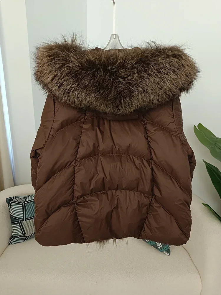 OFTBUY Real Fox Fur Collar Hooded Winter Jacket Women Natural Thick Warm Loose Oversize Duck Down Coat Streetwear Outerwear 241121