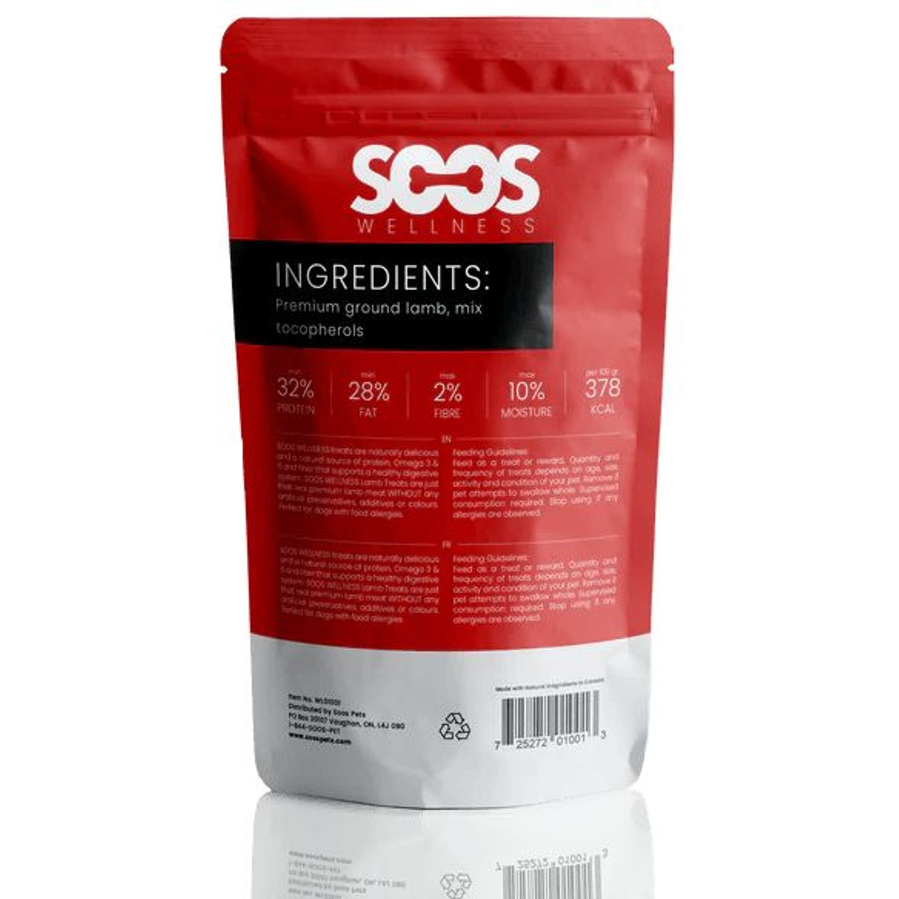 Soos Wellness Lamb Jerky Dog Treats, 4-oz bag