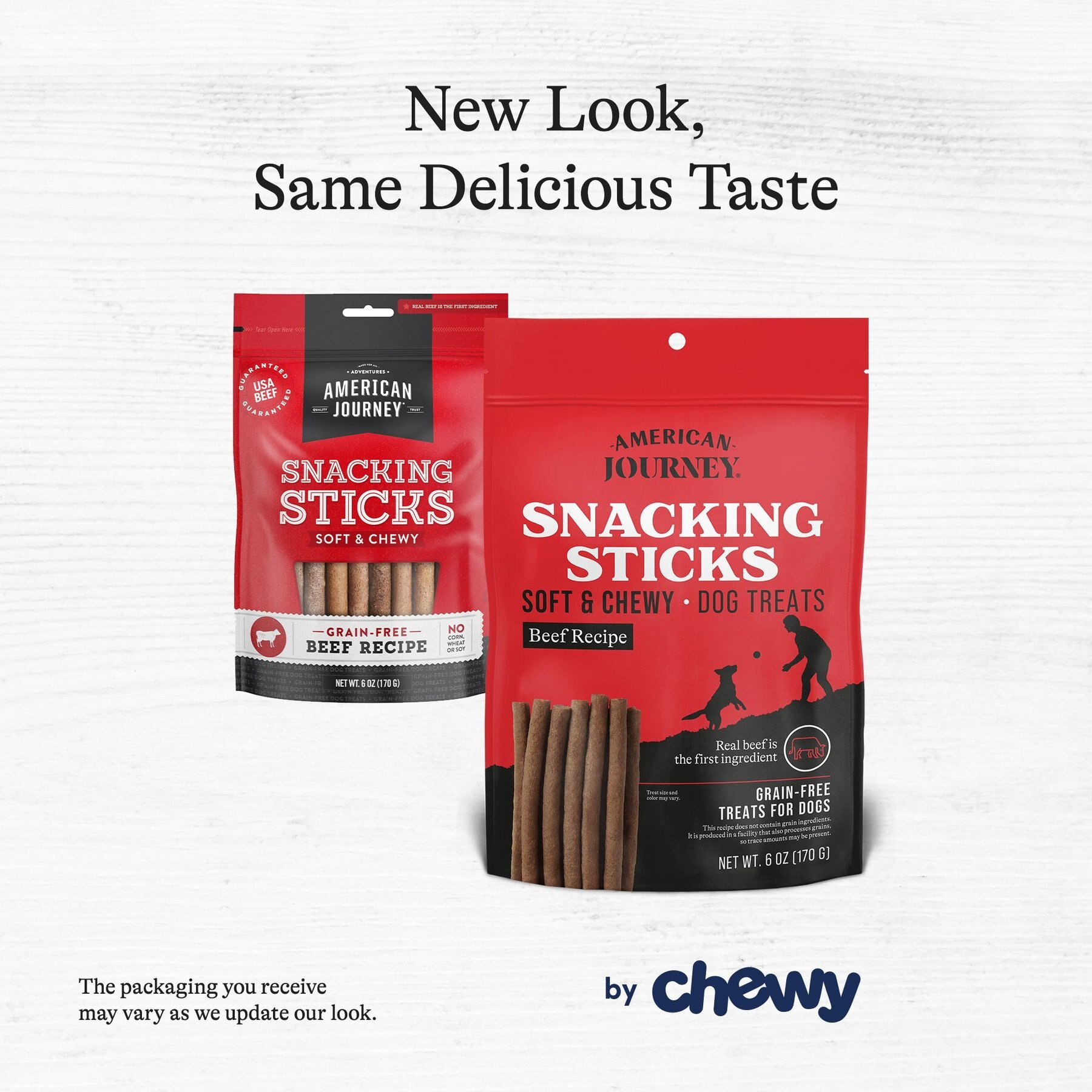 American Journey Beef Recipe Grain-Free Soft & Chewy Snacking Sticks Dog Treats, 6-oz bag
