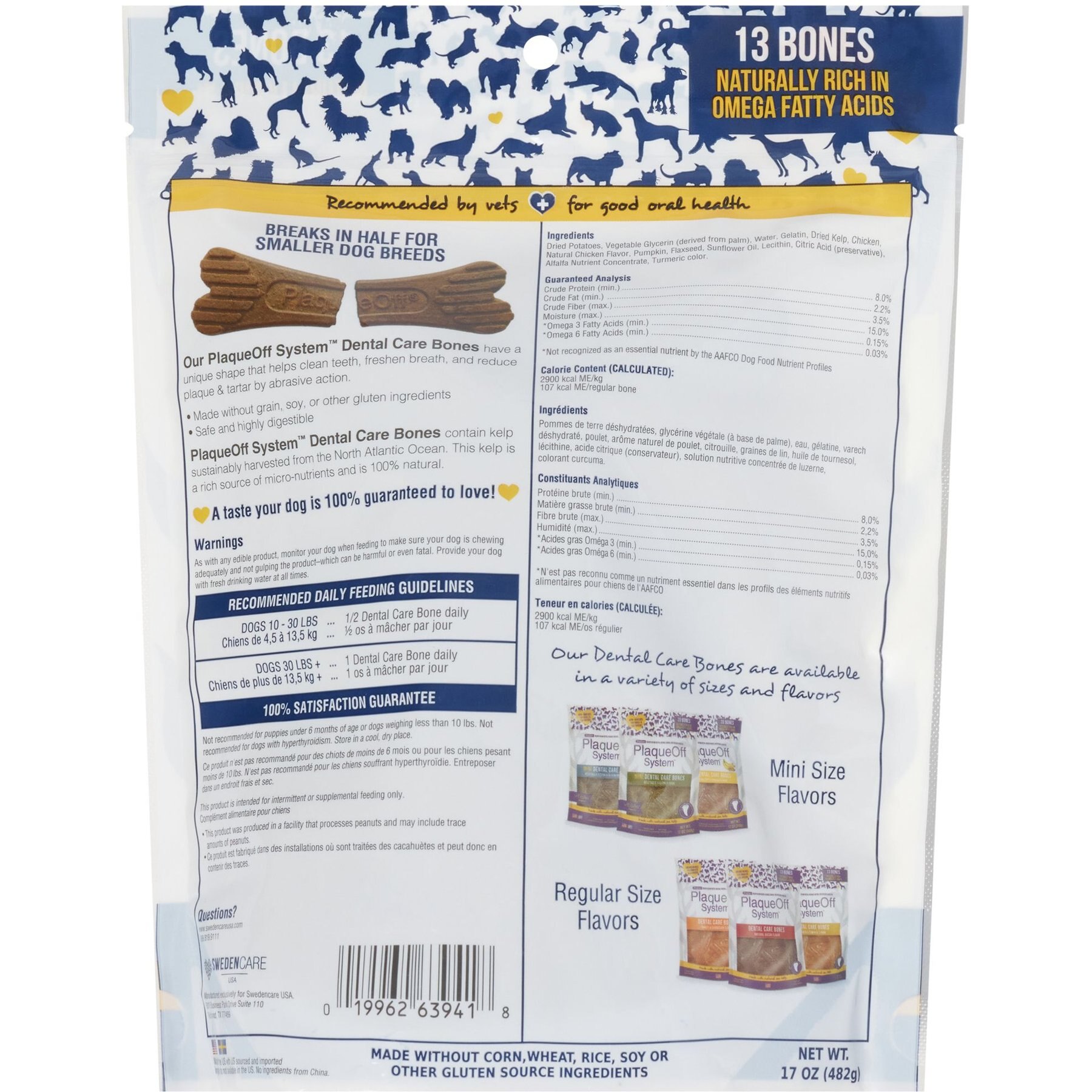 ProDen PlaqueOff System Chicken & Pumpkin Flavored Dental Bone Dog Treats