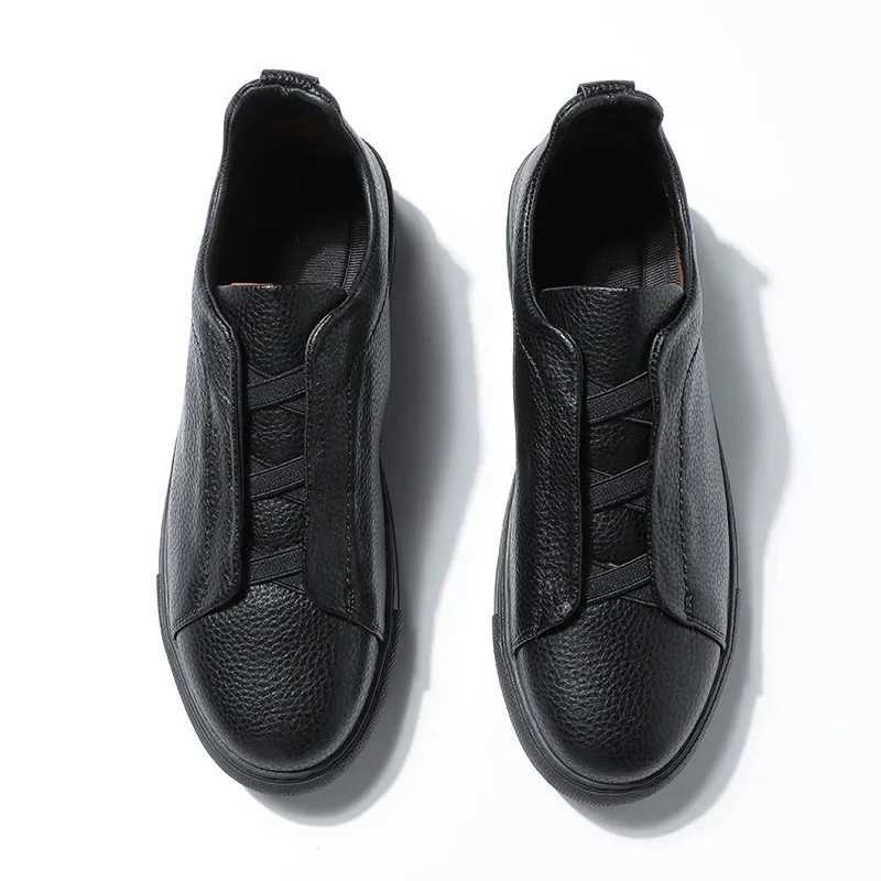 Mens leather cushion non slip walking apartment breathable outdoor non slip casual shoes suitable for mens work and driving sports shoes M241120