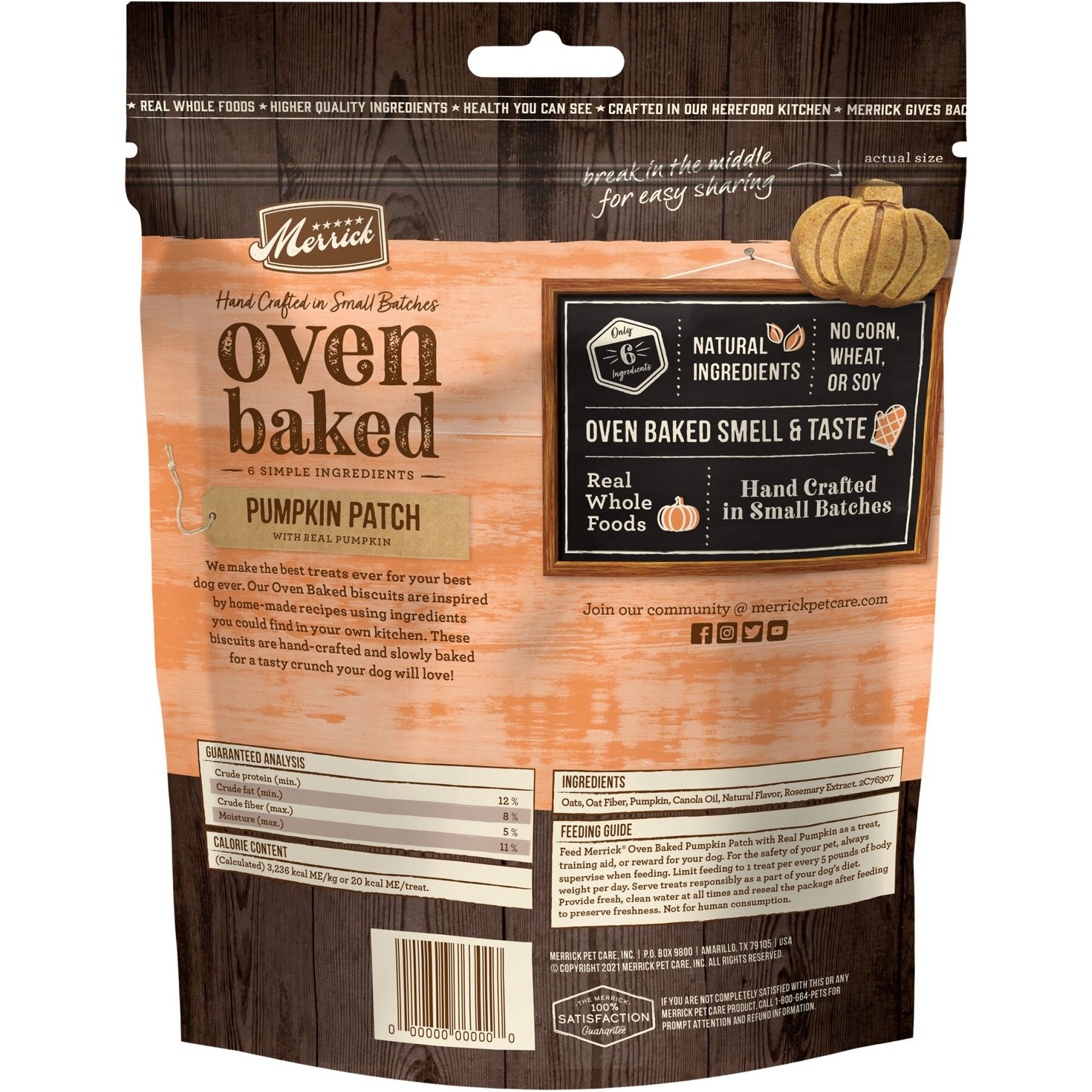 Merrick Oven Baked Pumpkin Patch with Real Pumpkin Dog Treats