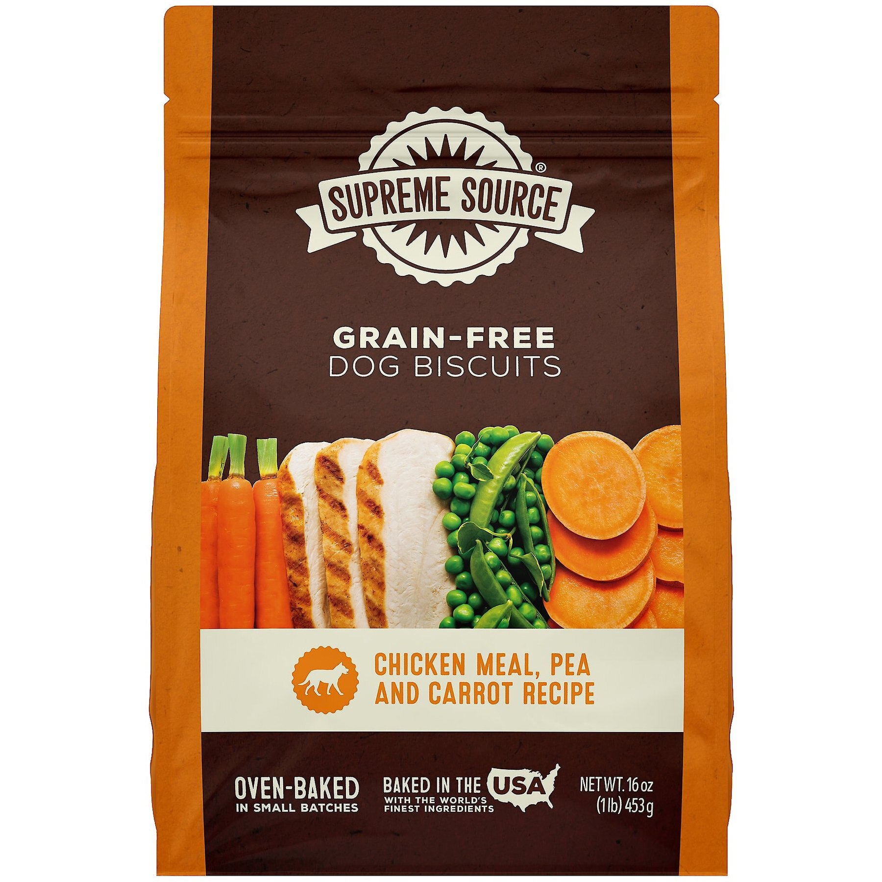 Supreme Source Grain-Free Chicken Meal, Pea & Carrot Biscuits Dog Treats