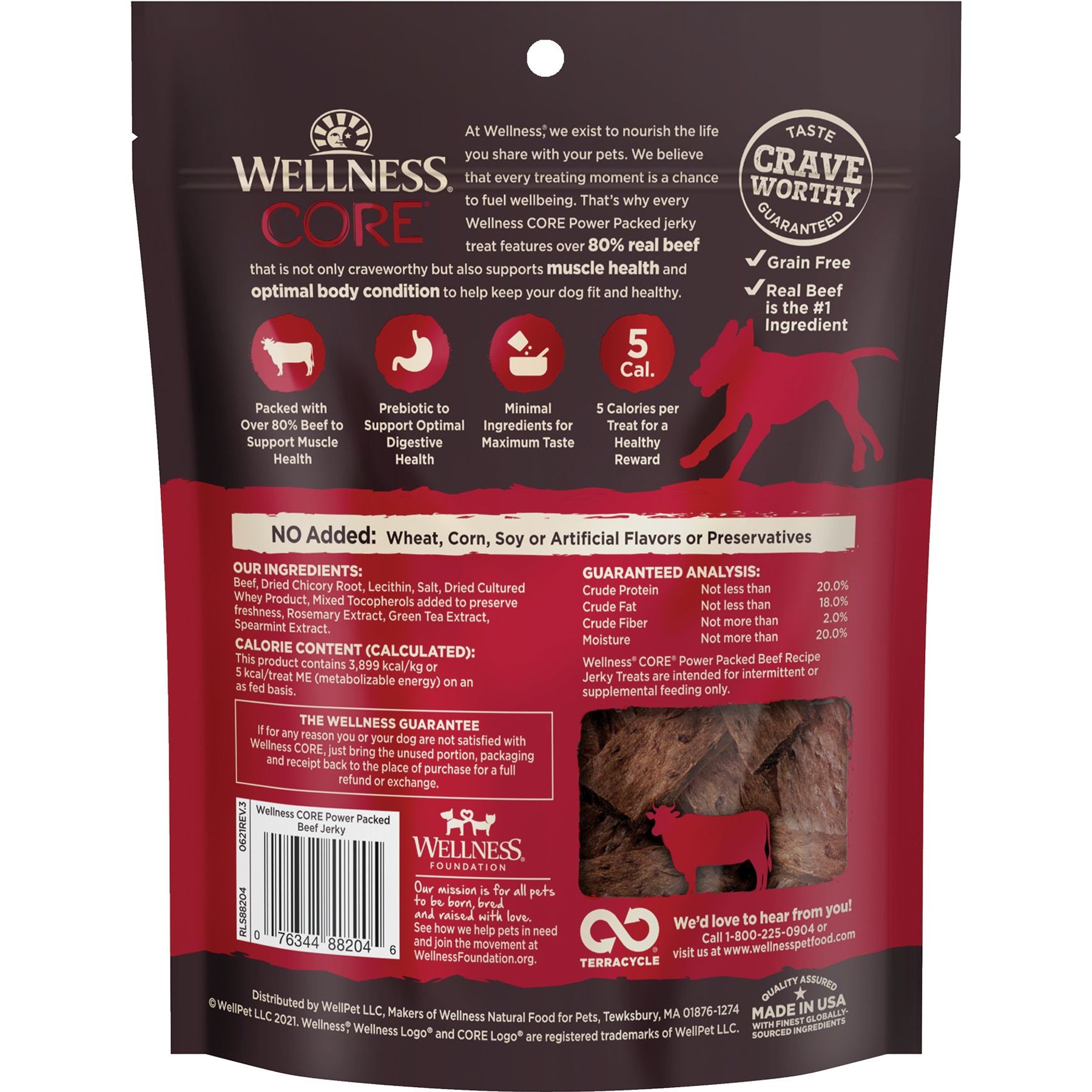 Wellness CORE Power Packed Beef Grain-Free Jerky Dog Treats