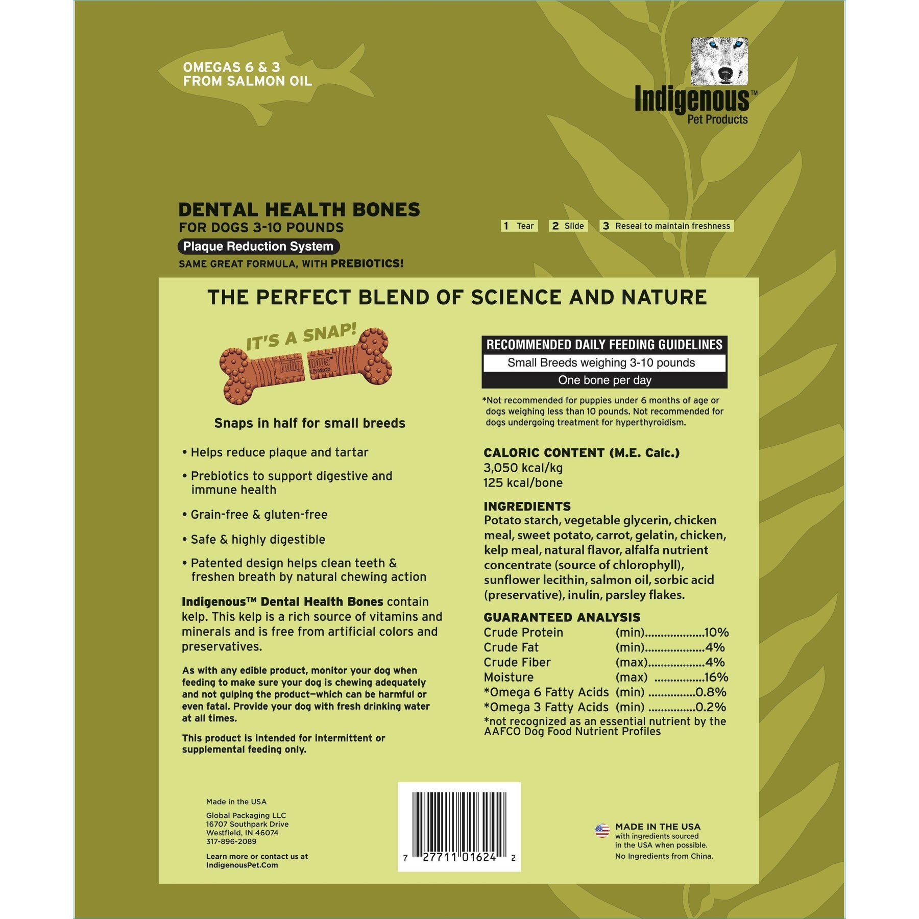 Indigenous Pet Products Fresh Breath Formula Grain-Free Mint Flavored Mini Dental Dog Treats