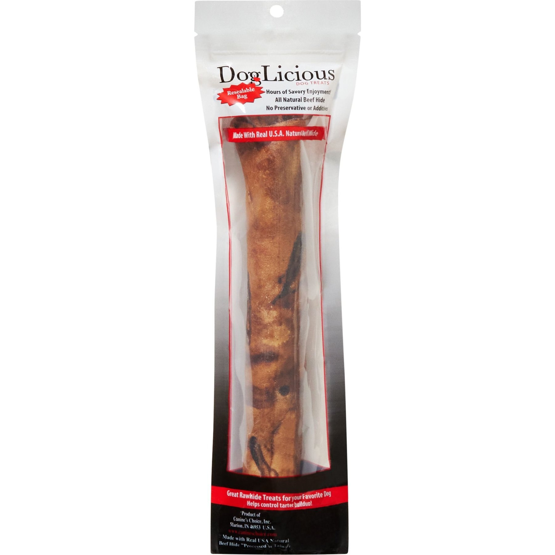 Canine's Choice DogLicious 10" Beef Flavor Retriever Rawhide Roll Dog Treat