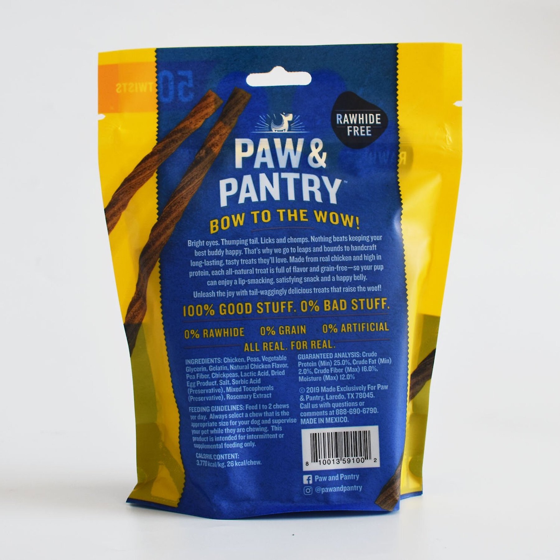Paw & Pantry Twists Chicken Grain-Free Dog Treats, 50 count