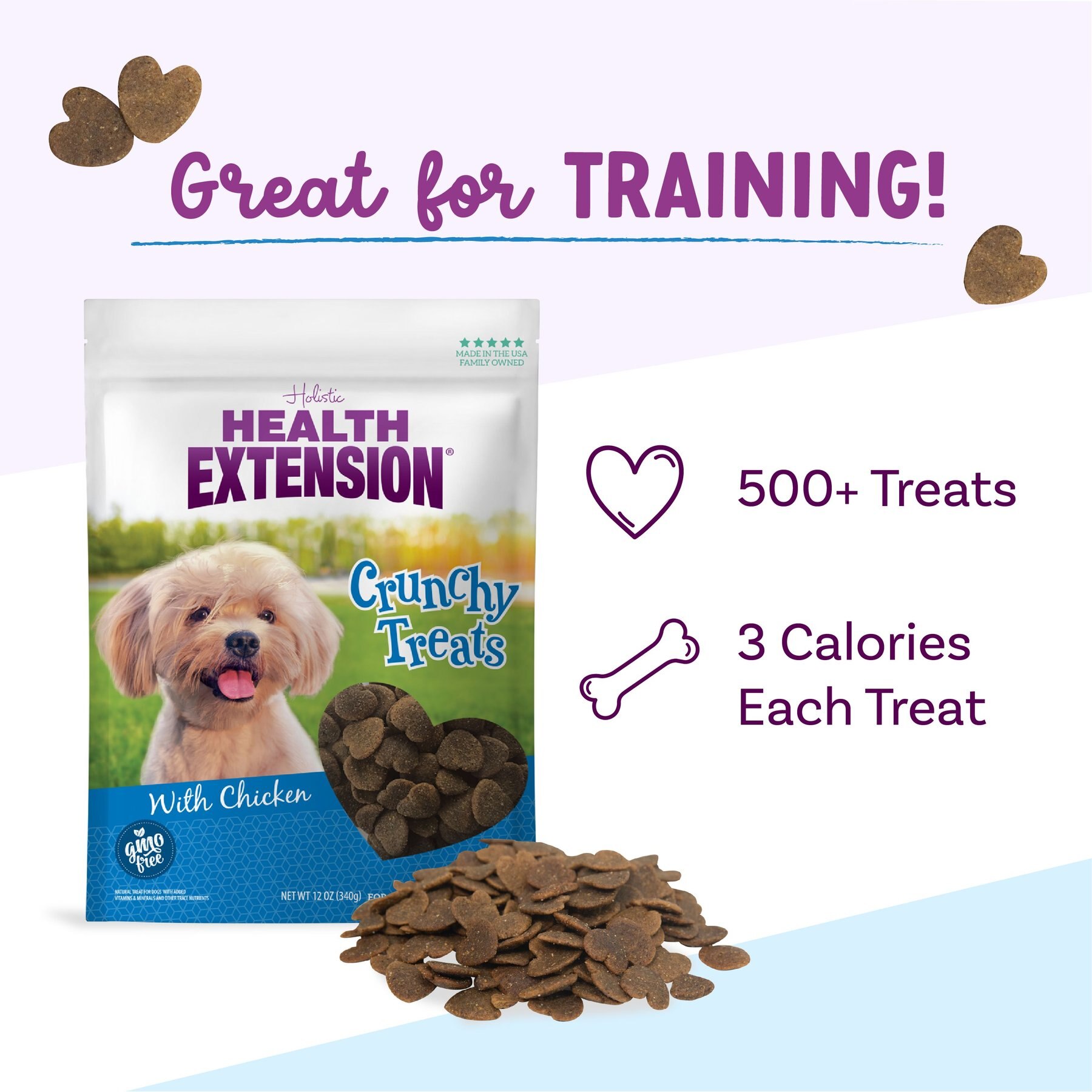 Health Extension Small Heart-Shaped Dog Treats