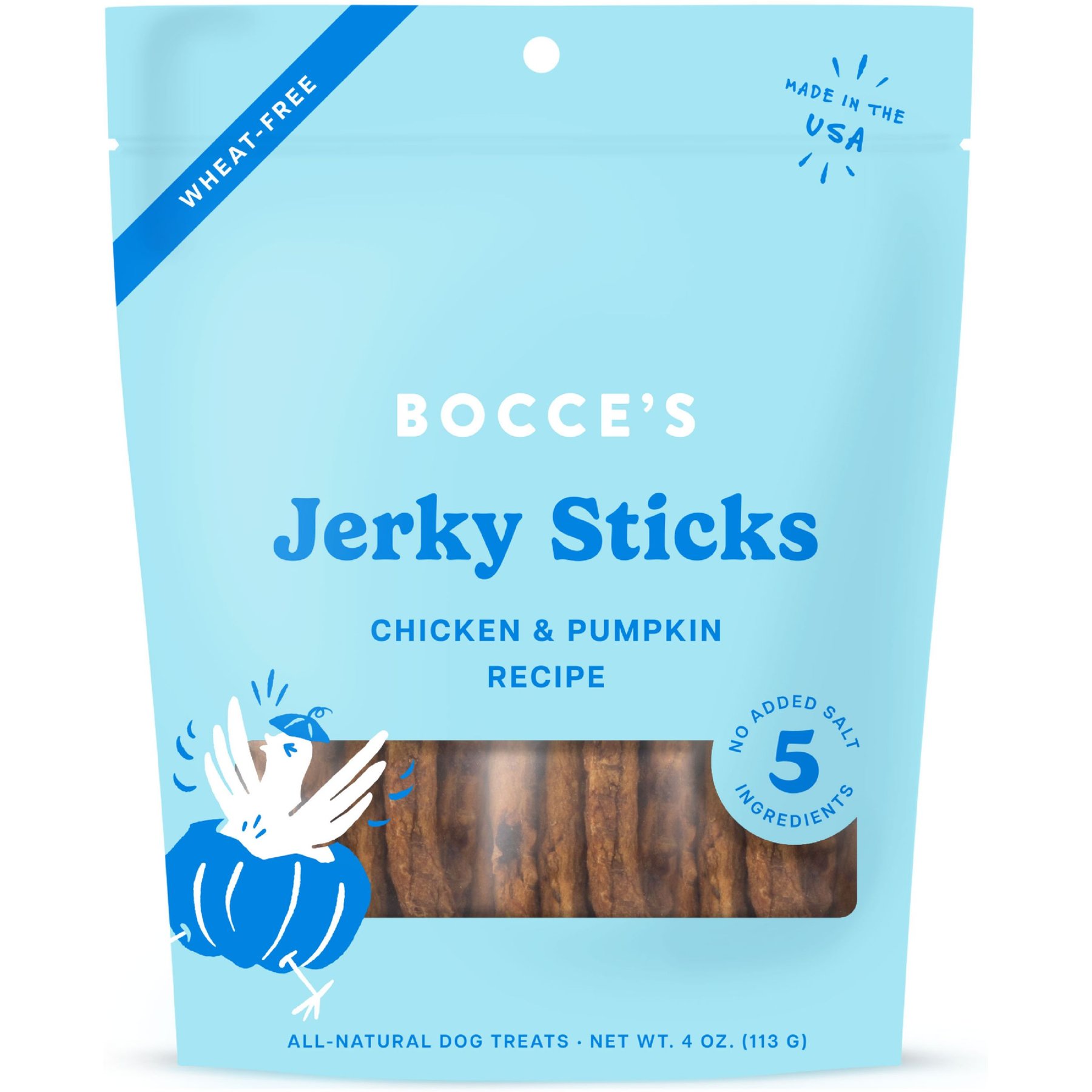 Bocce's Bakery Grazers Chicken Jerky Dog Treats, 4-oz pouch