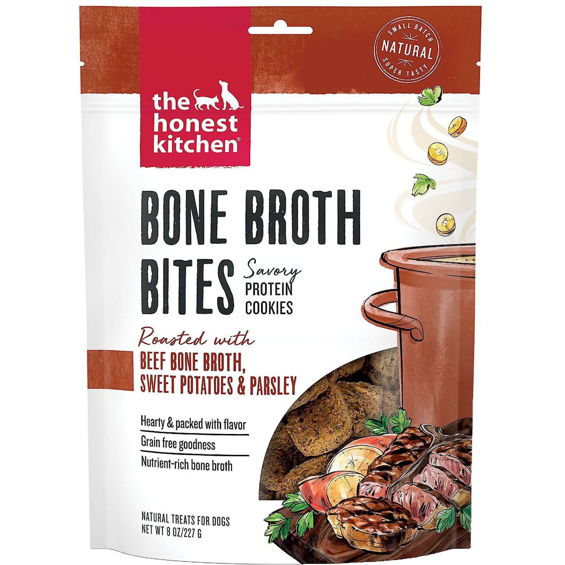 The Honest Kitchen Bone Broth Bites Roasted with Beef Bone Broth, Carrots, & Parsley Dog Treats