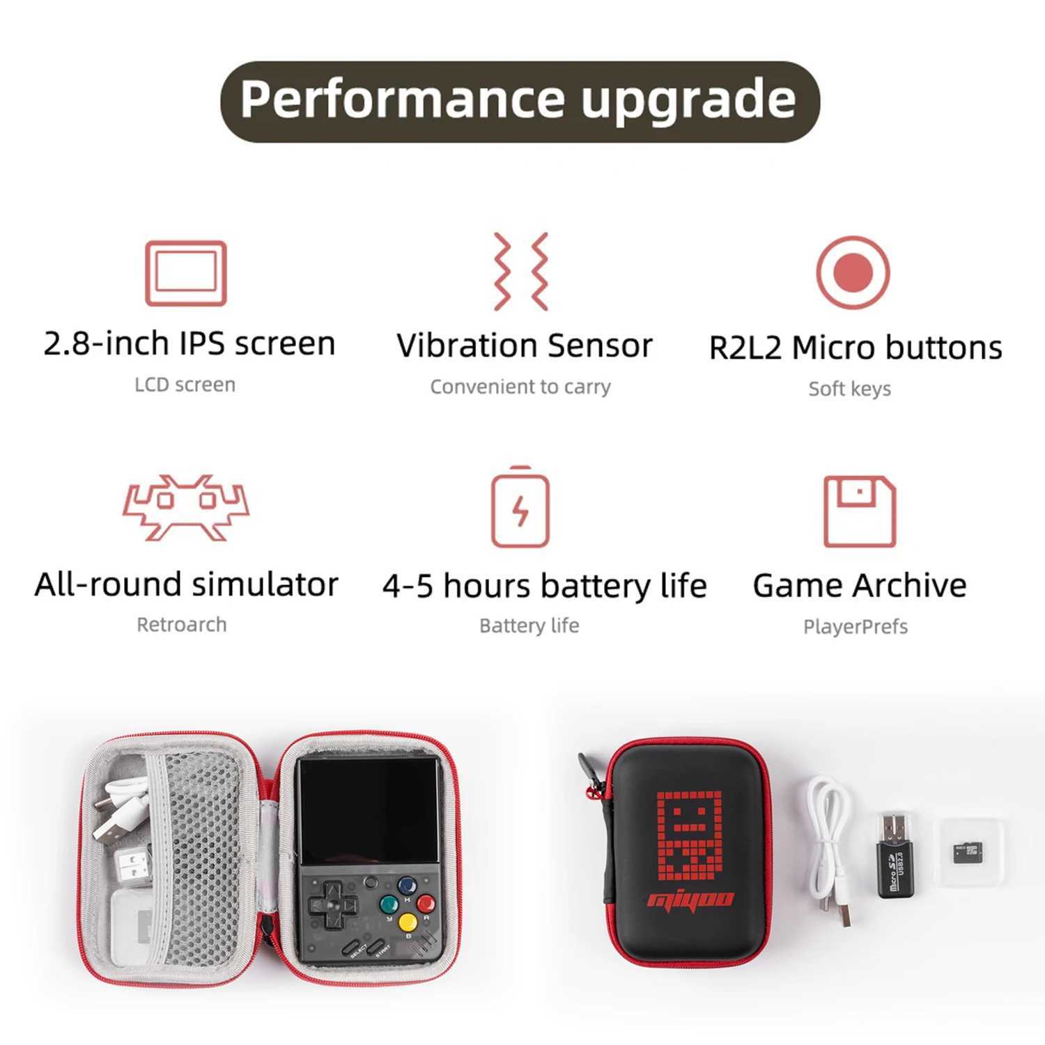 Miyoo Mini V4 handheld game console retro 2.8-inch IPS screen 1900mAh lithium battery open source Linux OS retro game Mach X241121