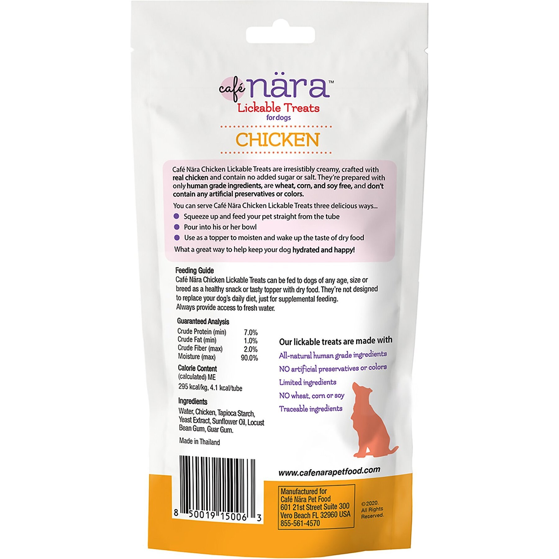 Cafe Nara Chicken Flavored Lickable Dog Treats, 2-oz bag, 4 count