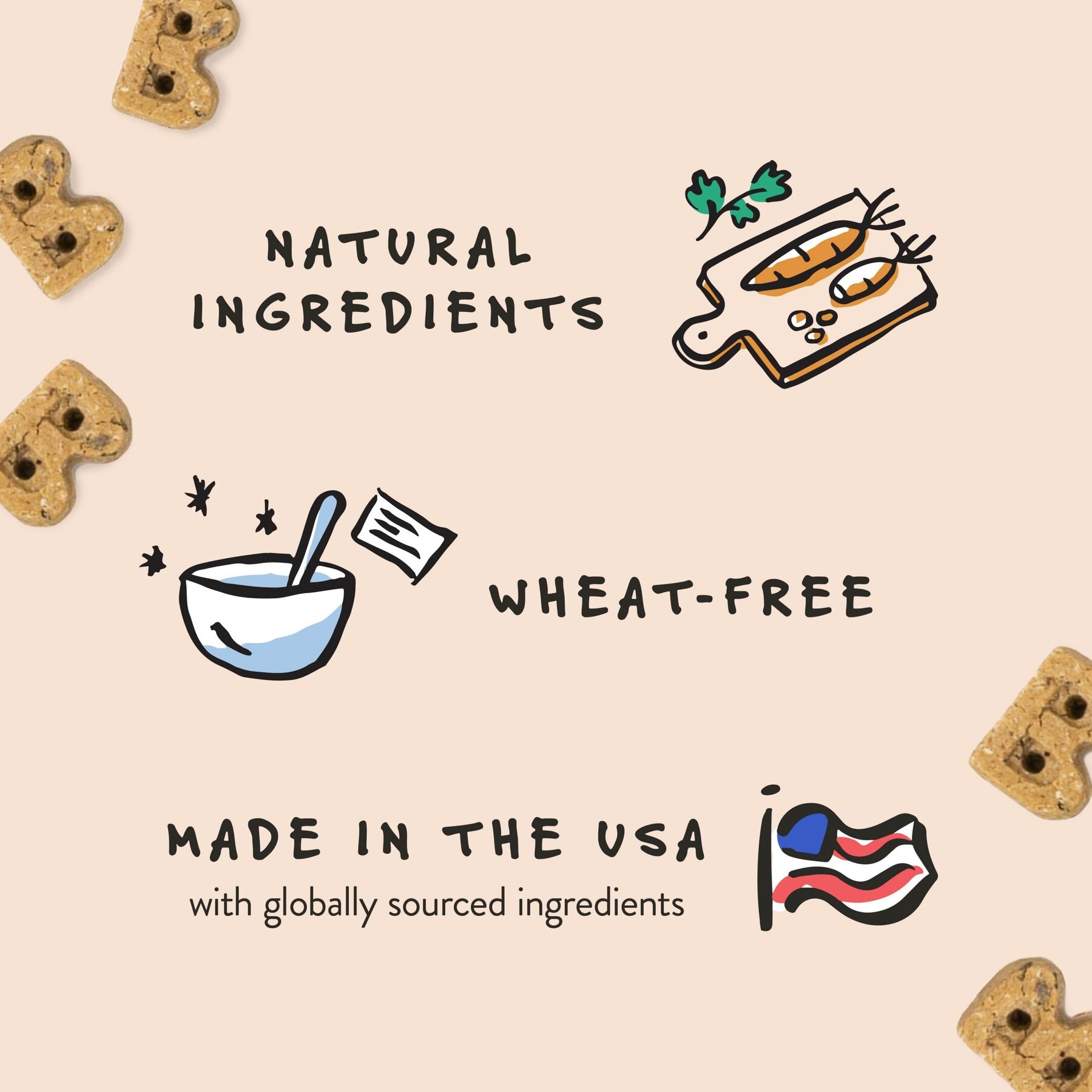 Bocce's Bakery Soft & Chewy Peanut Butter & Banana Recipe Dog Treats