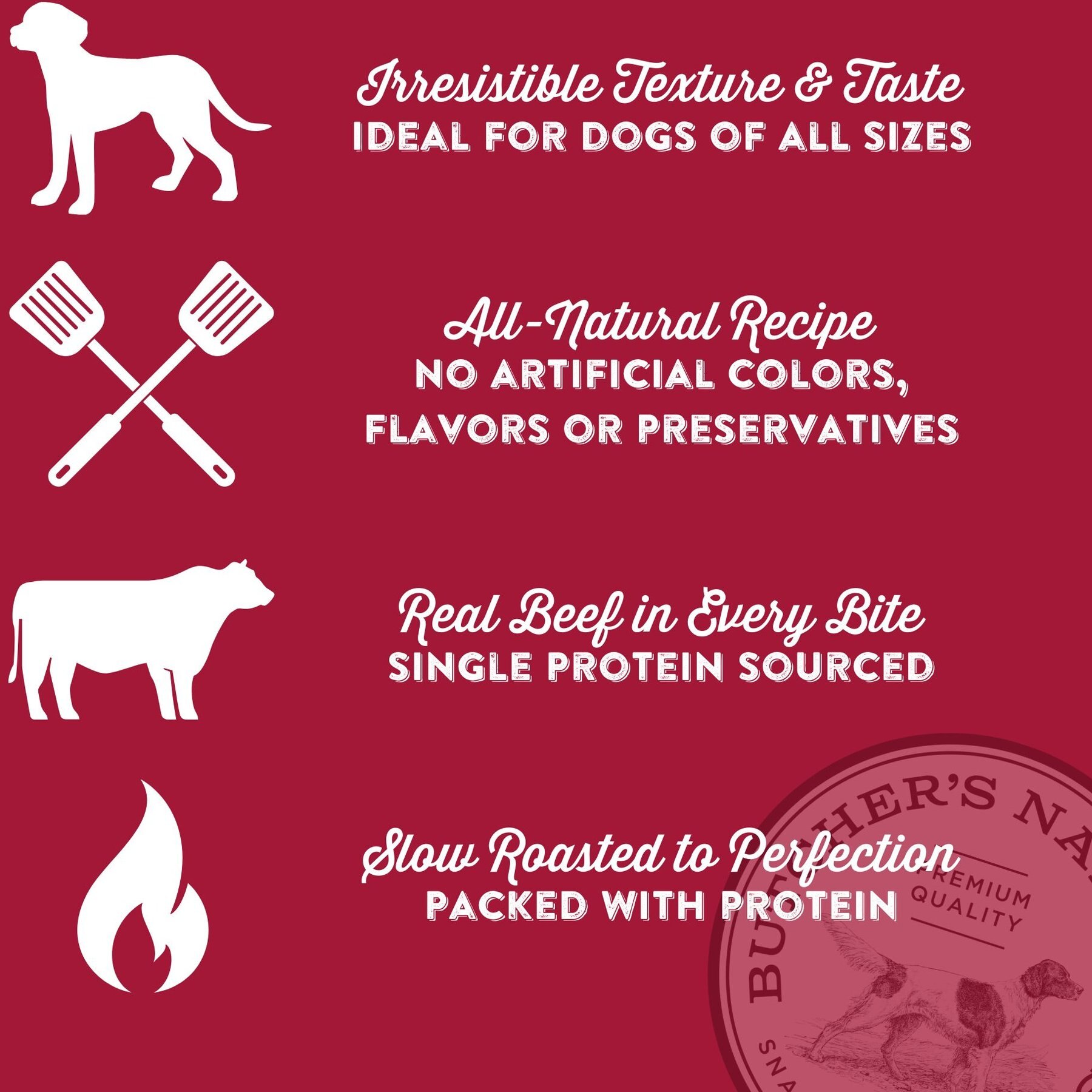Butcher's Naturals Slow Roasted Beef Sausage Soft & Chewy Dog Treats, 10-oz bag