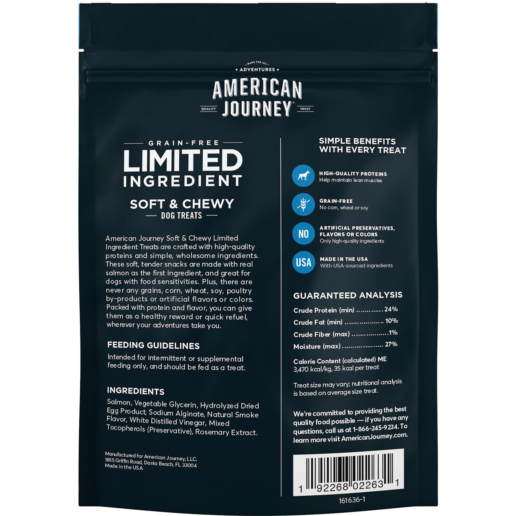 American Journey Limited Ingredient Grain-Free Salmon Recipe Soft & Chewy Dog Treats, 16-oz bag