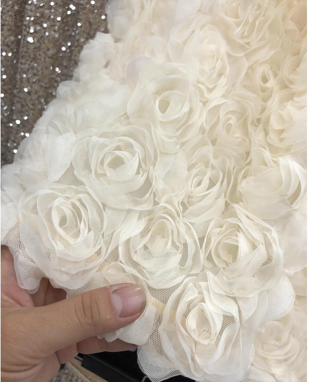 Womens fashion A-line skirt elastic high waist elegant 3D rose summer desinger skirt