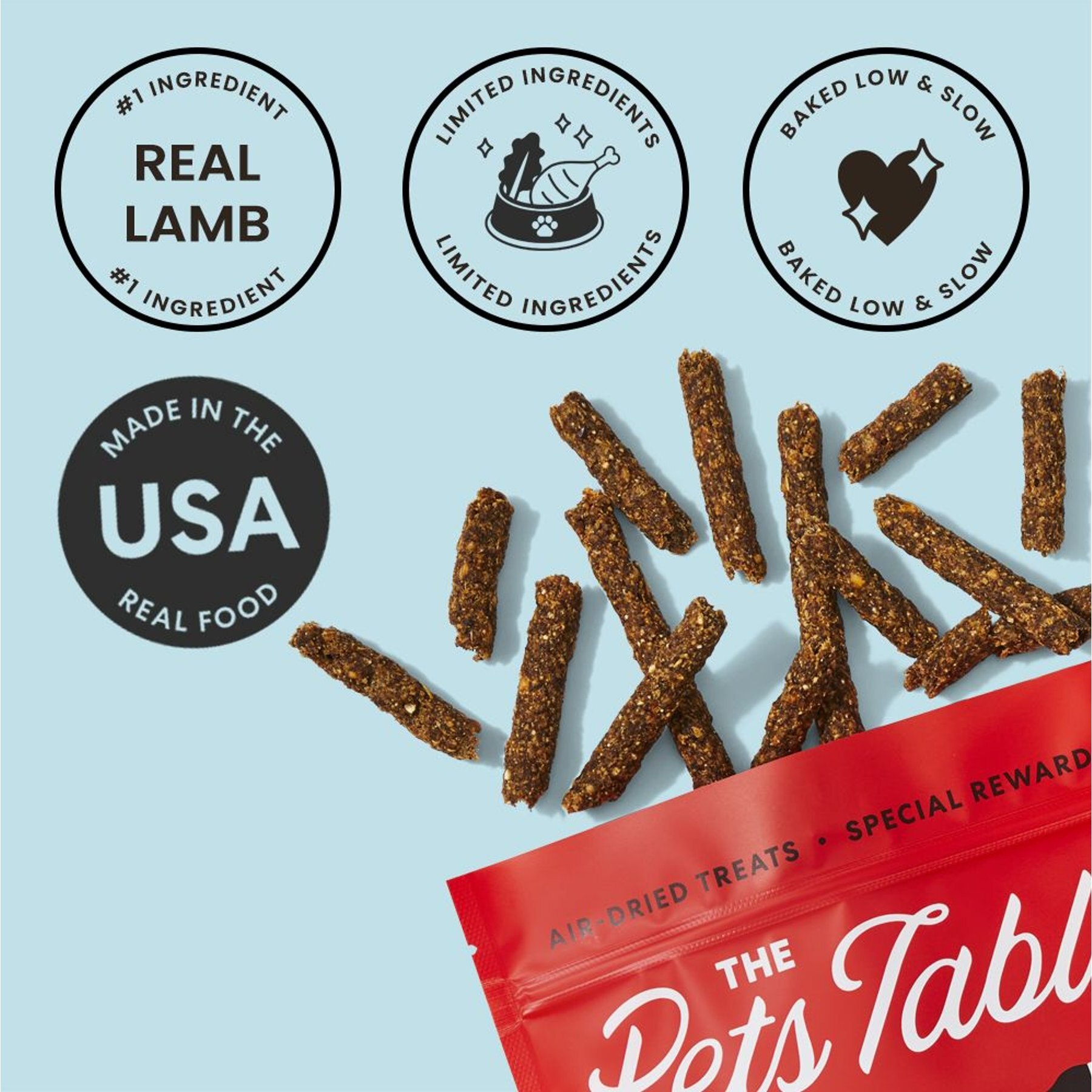 The Pets Table Lamb Limited Ingredient Diet Air-Dried Dog Treats, 8-oz bag