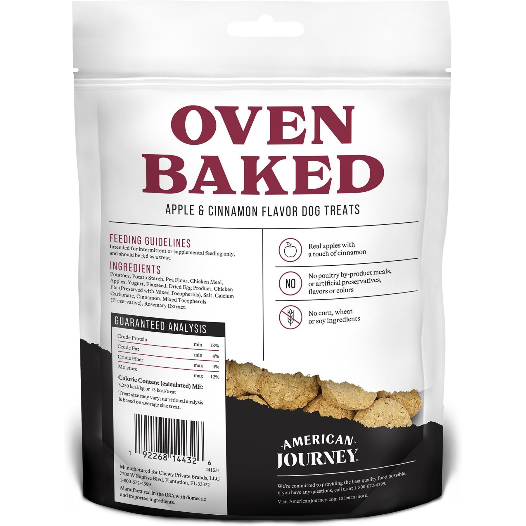 American Journey Apples & Cinnamon Flavor Grain-Free Oven Baked Crunchy Biscuit Dog Treats