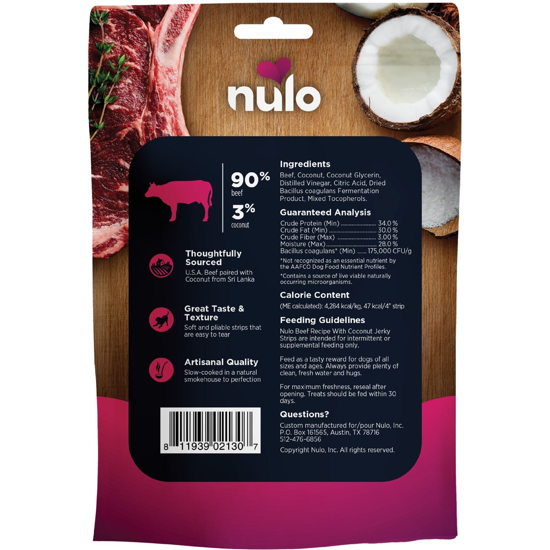 Nulo Premium Jerky Strips Dog Treats, Grain-Free High Protein Jerky Strips made with BC30 Probiotic to Support Digestive & Immune Health Jerky Dog Tre