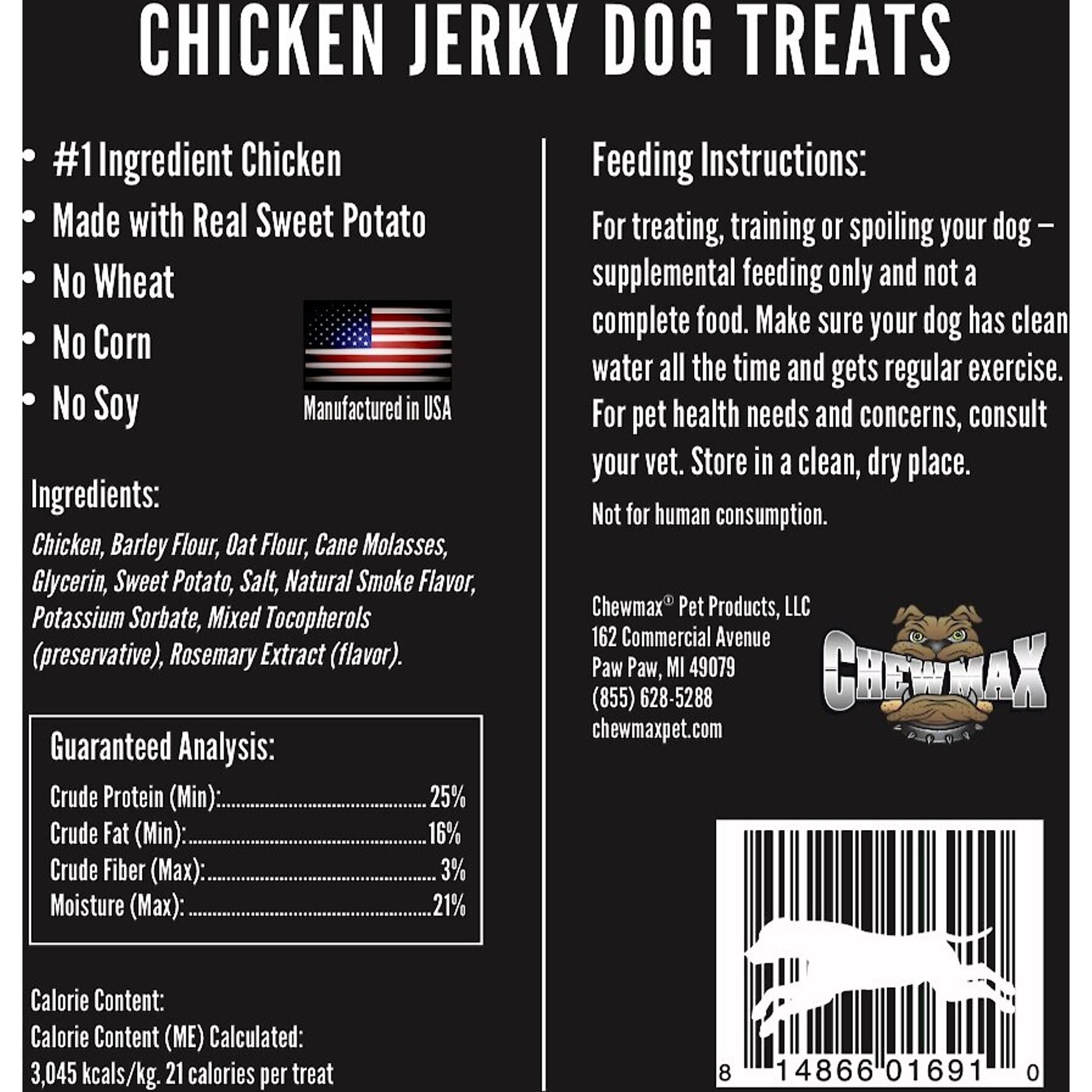 ChewMax Pet Products Chicken Jerky Natural Chew Dog Treats, 5-oz bag