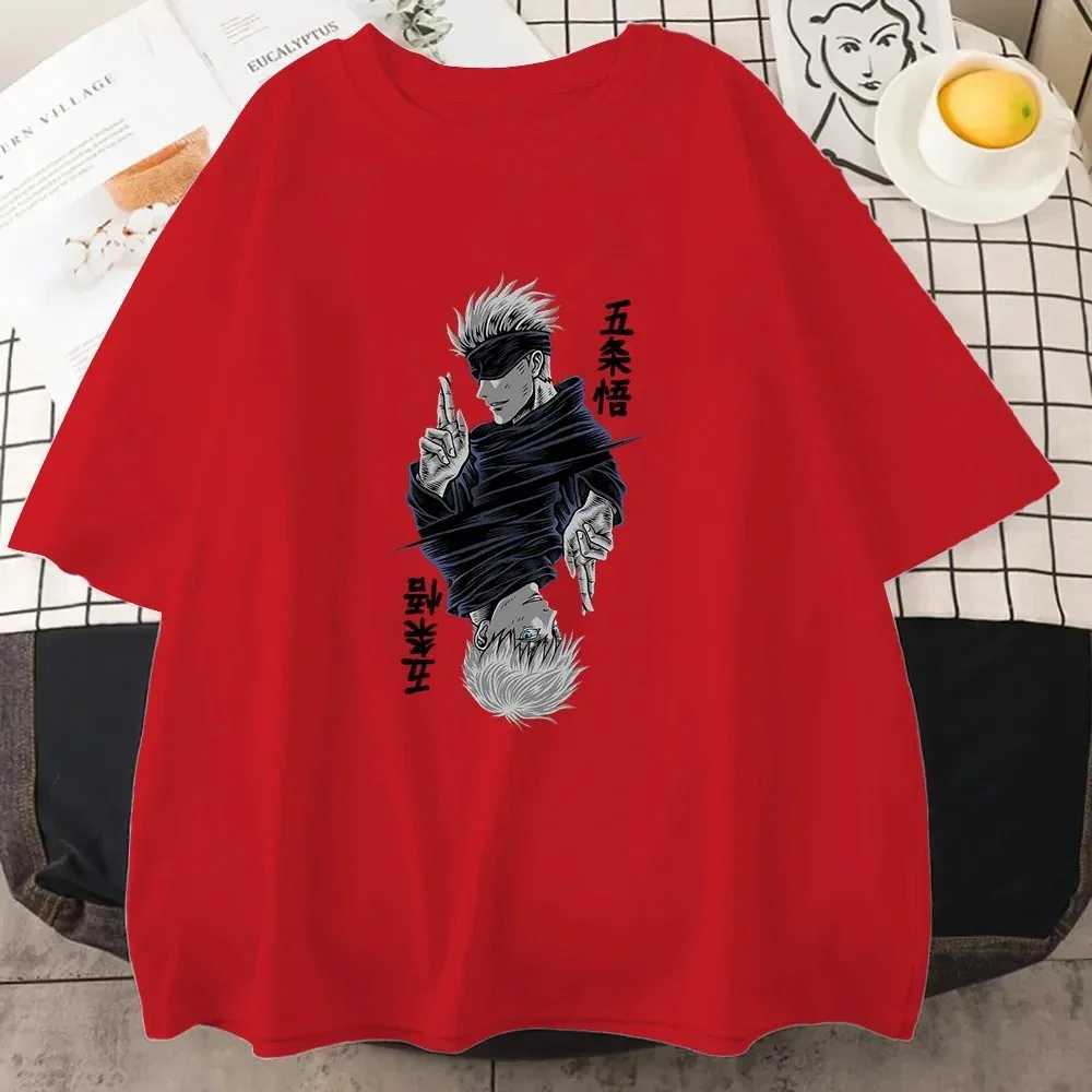 Men's T-Shirts Fashion Jujutsu Kaisen Satoru Gojo Anime Printed T Shirt Summer Oversized T-shirt Women Crew Neck Short Slve Harajuku Y2k Ts Y2404