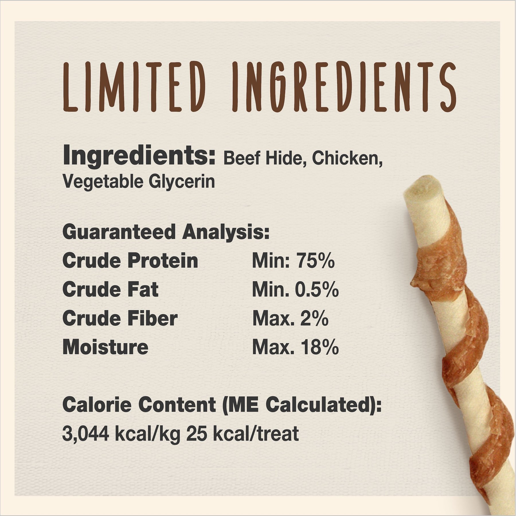 Cadet Gourmet Beef Hide & Chicken Twists Sticks Dog Treats, 5-in