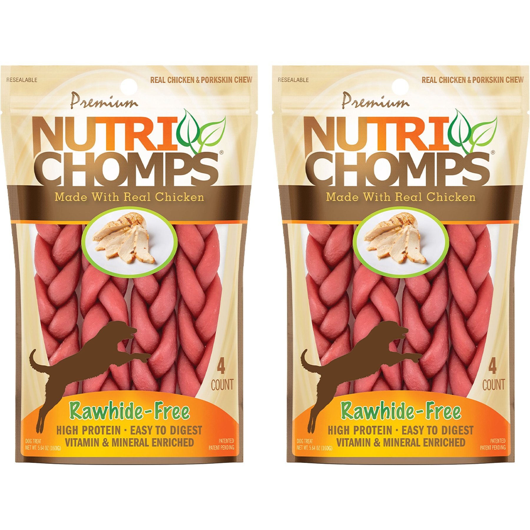 Nutri Chomps 6" Chicken Flavor Braid Dog Treats