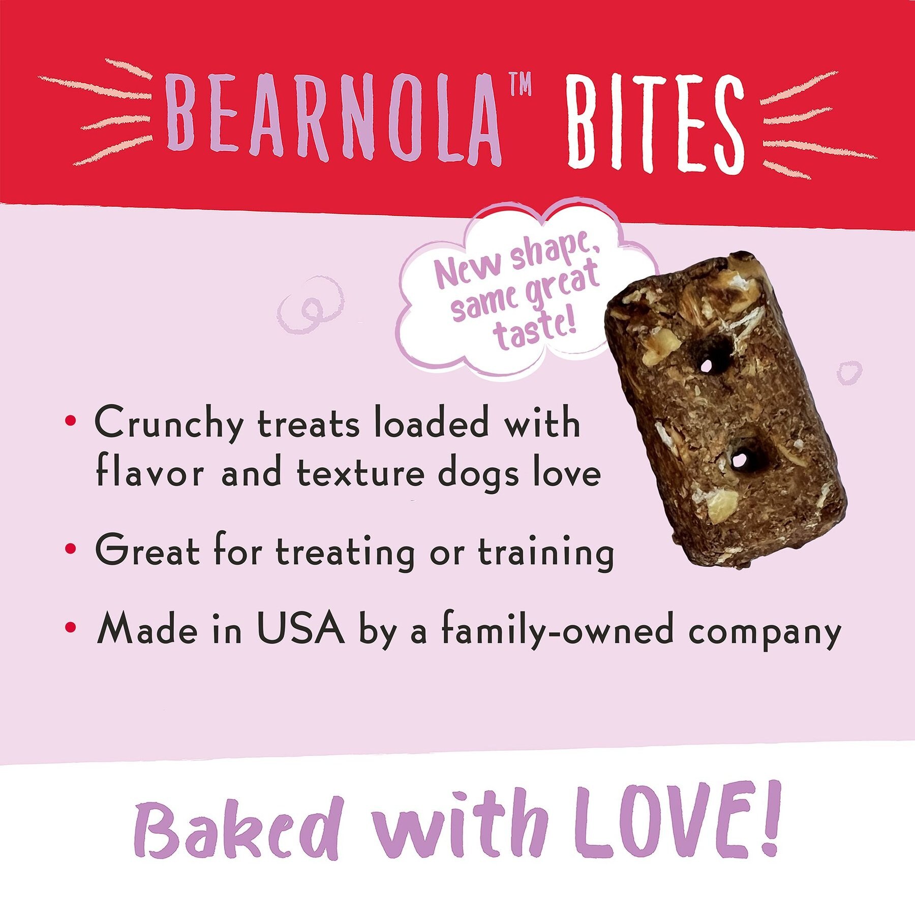 Charlee Bear Bearnola Bites Cranberry Cobbler Flavor Dog Treats, 8-oz bag