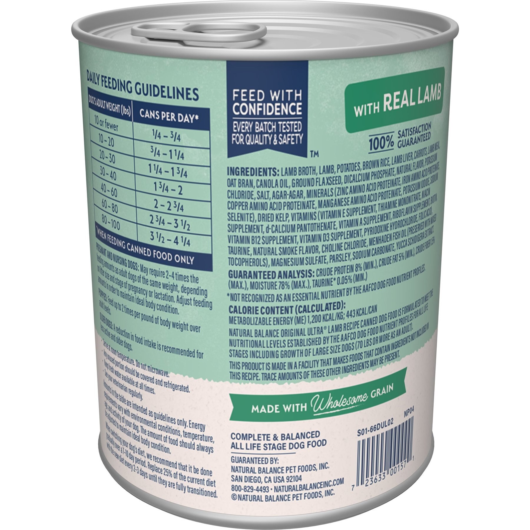 Natural Balance Original Ultra Lamb Recipe Wet Dog Food