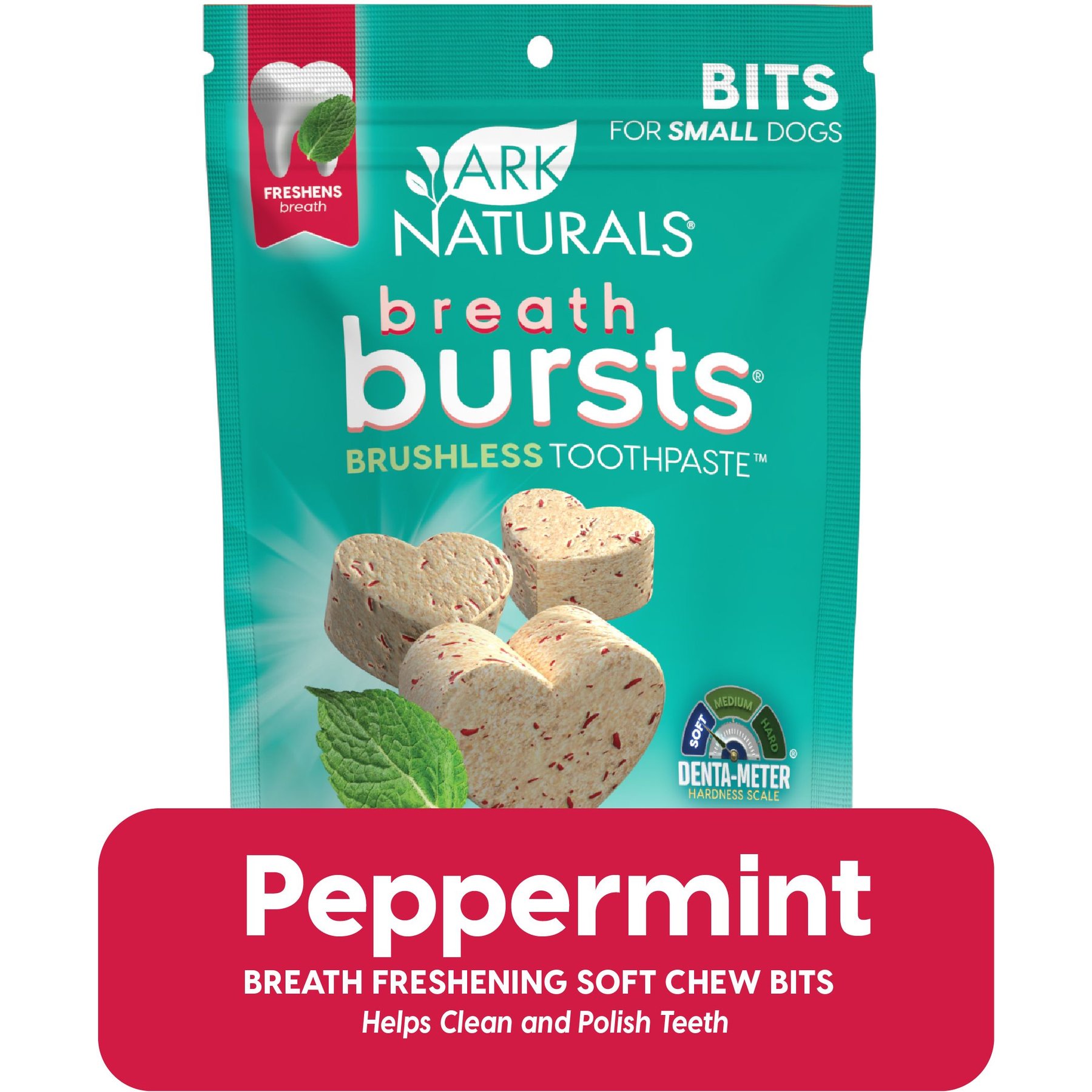Ark Naturals Breath Bursts Peppermint Bits Small Dental Dog Treats, 4-oz bag
