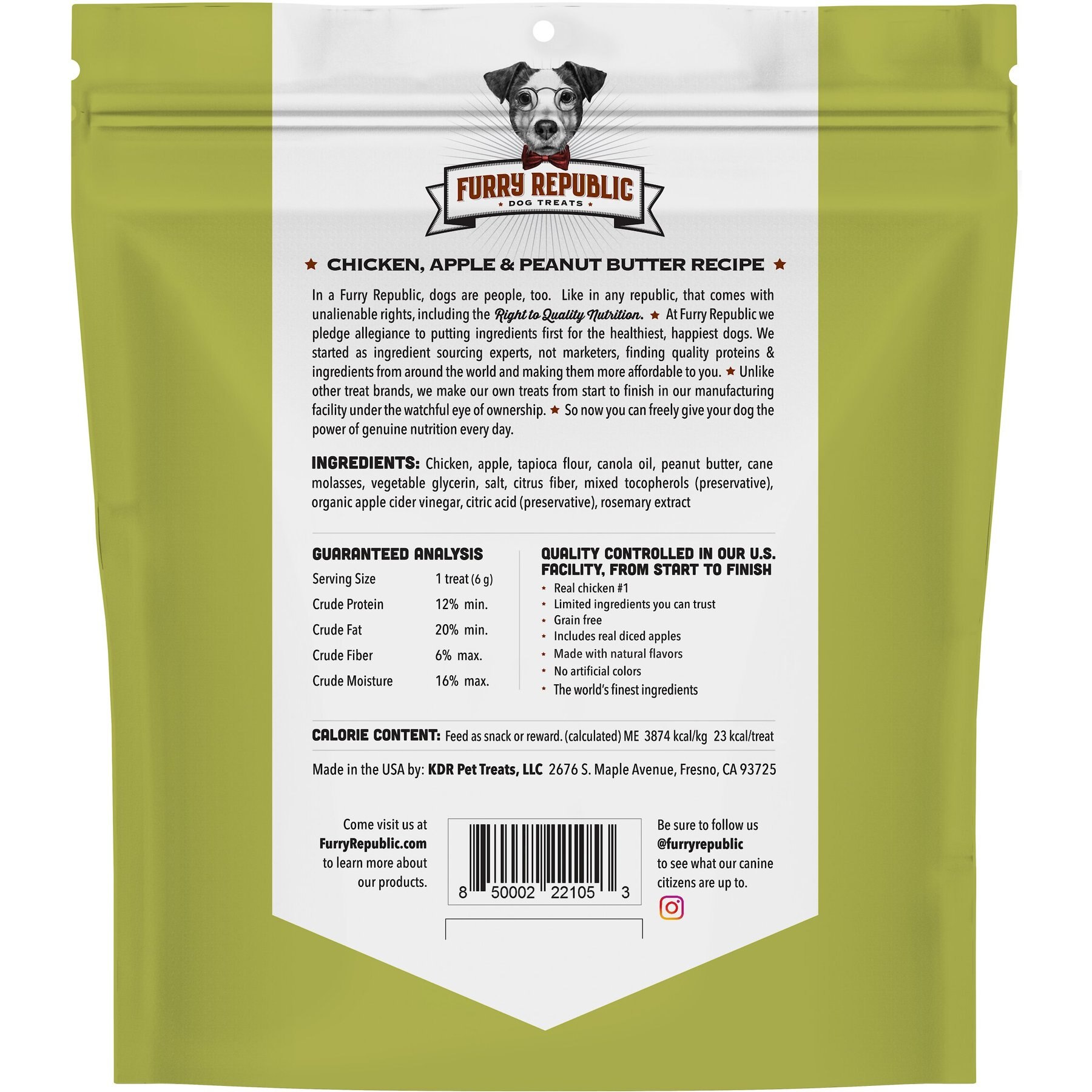 Furry Republic Bones Chicken, Apple & Peanut Butter Recipe Grain-Free Dog Treats